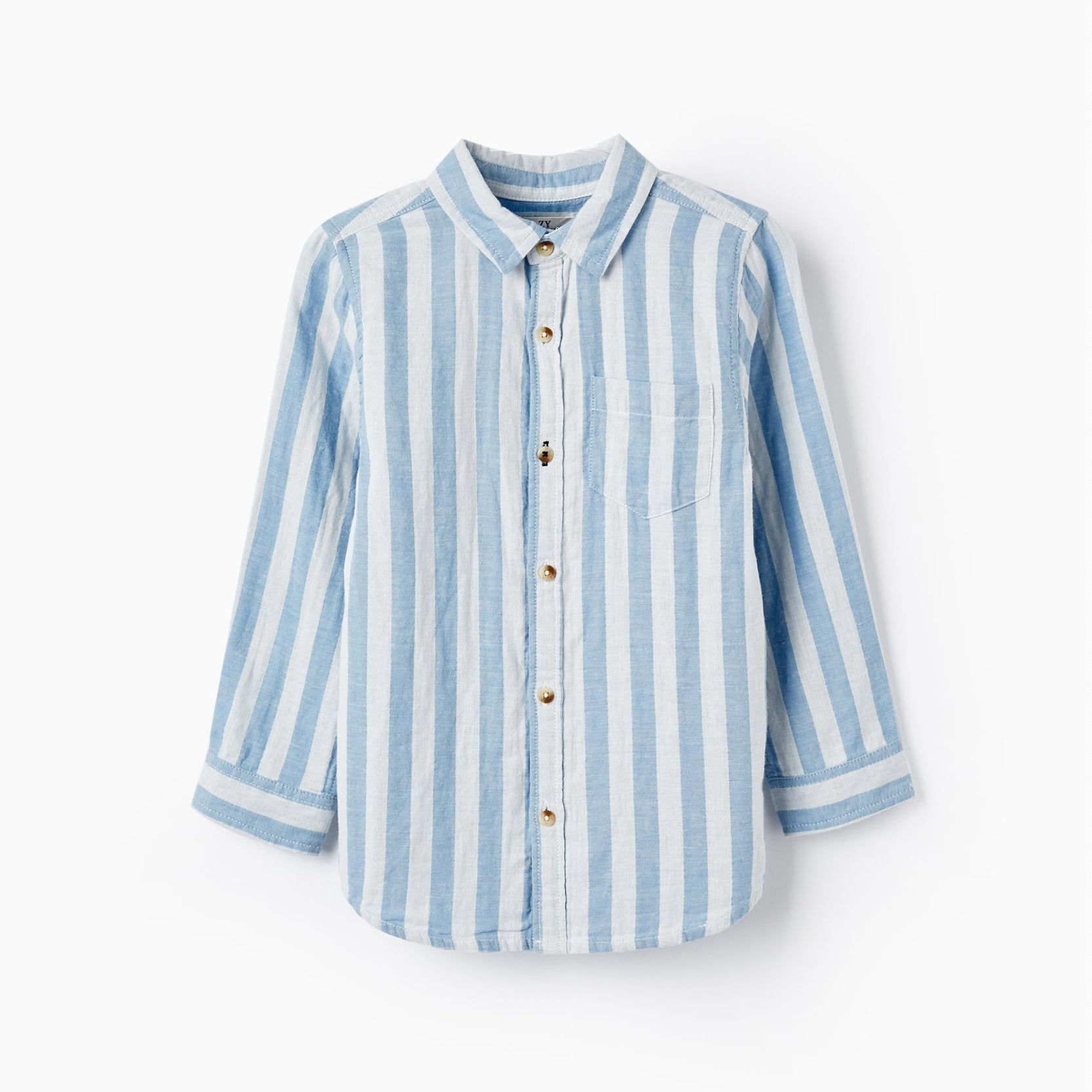 Cotton Striped Shirt for Boys 'B&S', White/Blue