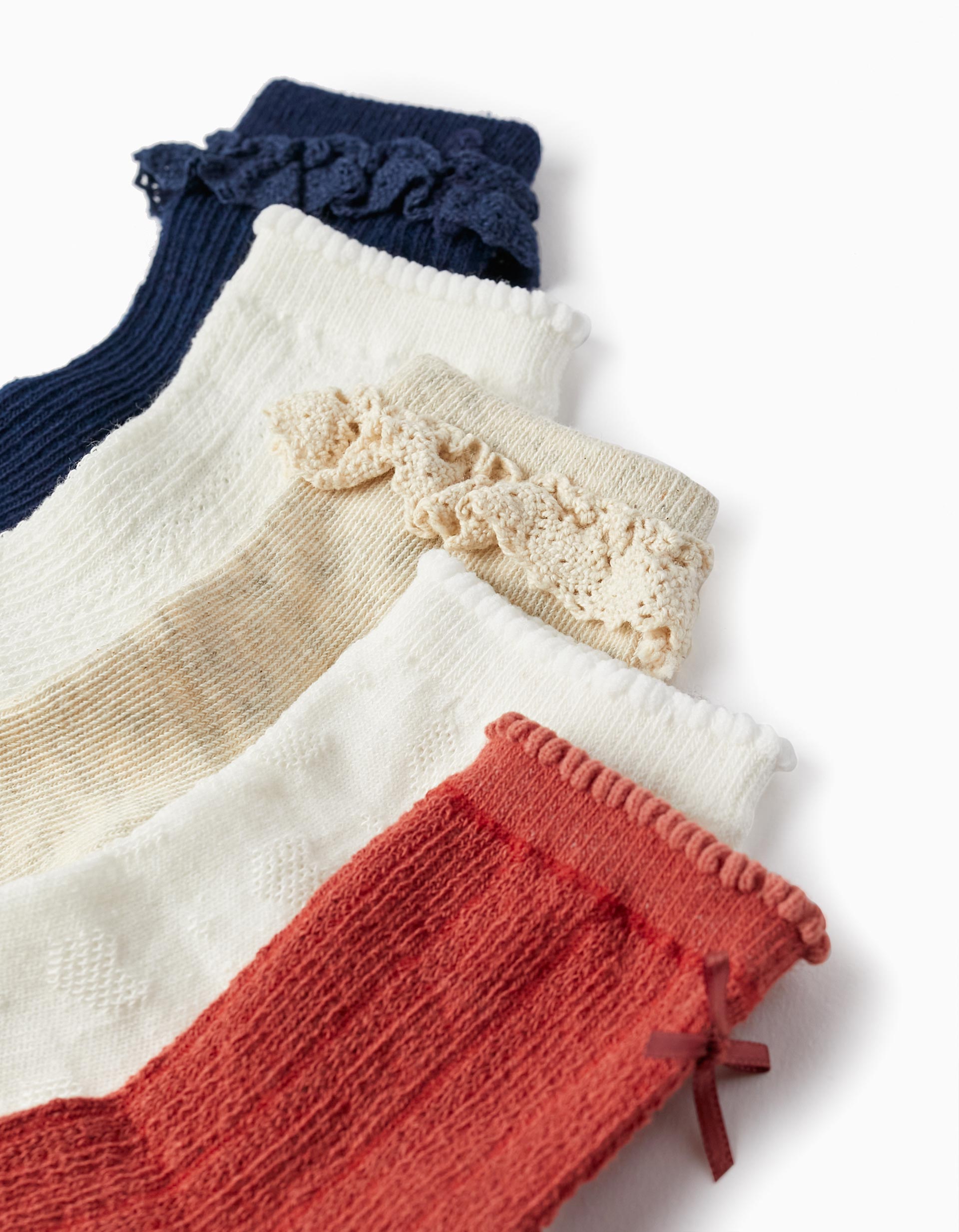 Pack of 5 Pairs of Socks for Baby Girls, Multicolour