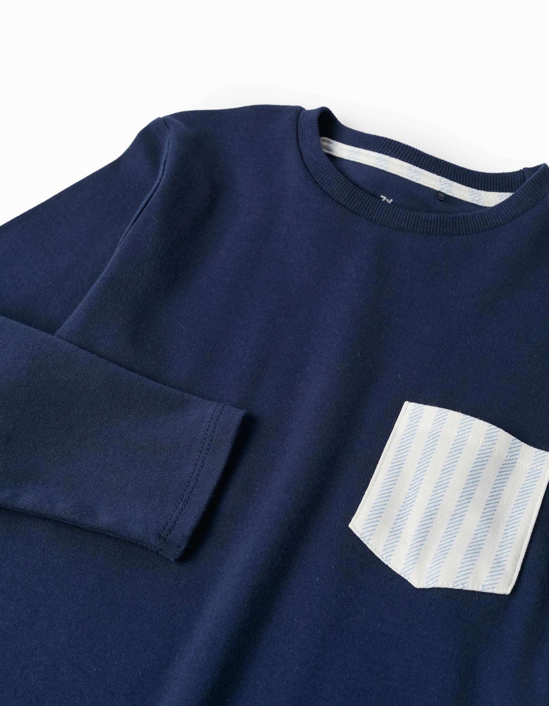 Cotton Pyjama for Boys, Dark Blue/Light Blue/White