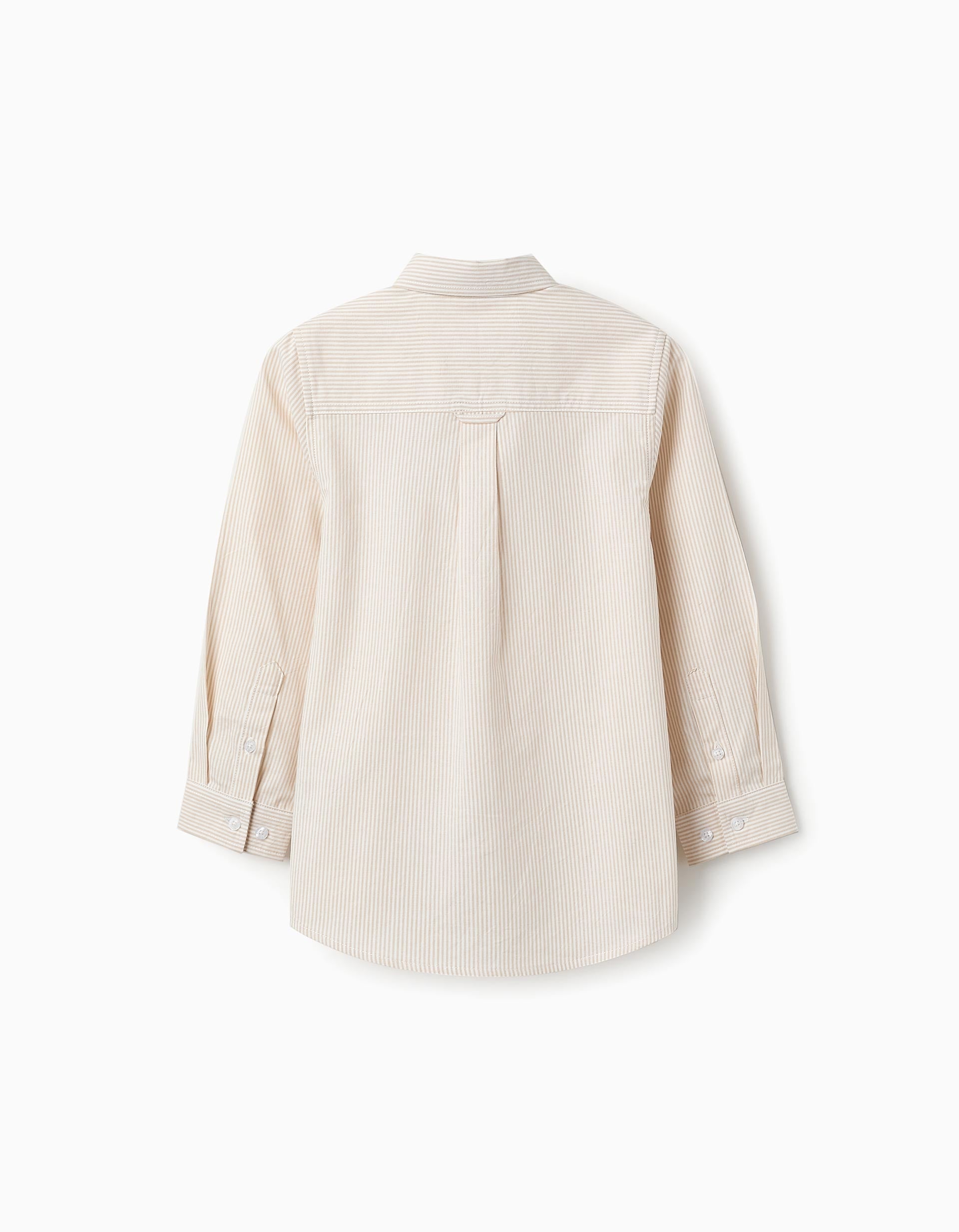 SHIRT LS OXFORD CO, BEIGE, 5/6-SHIRT-KID BOY