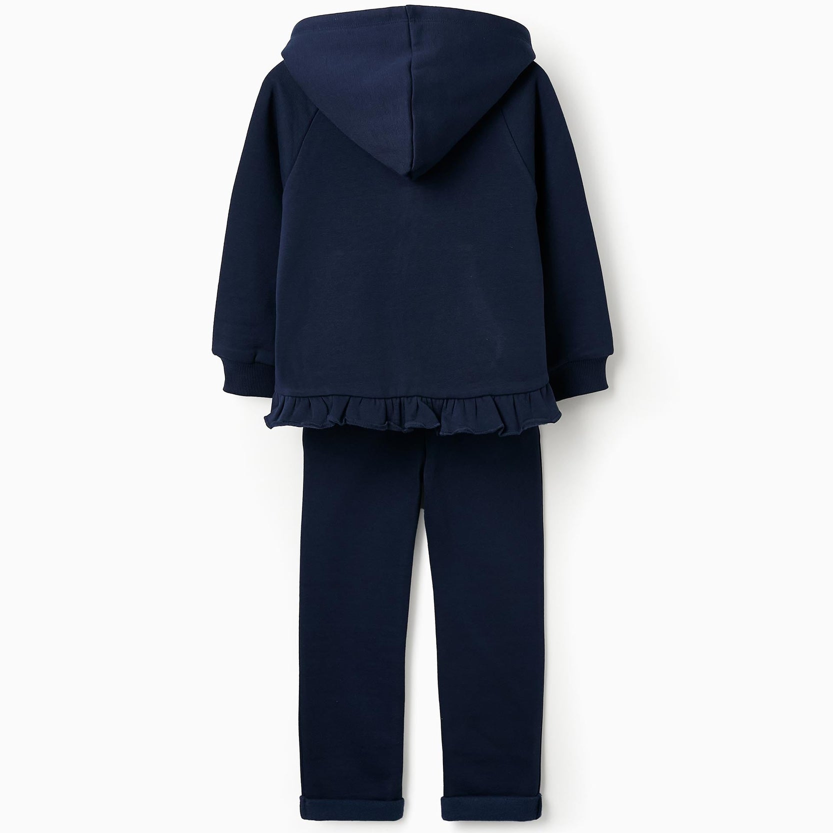 Tracksuit with Ruffles for Girls, Dark Blue