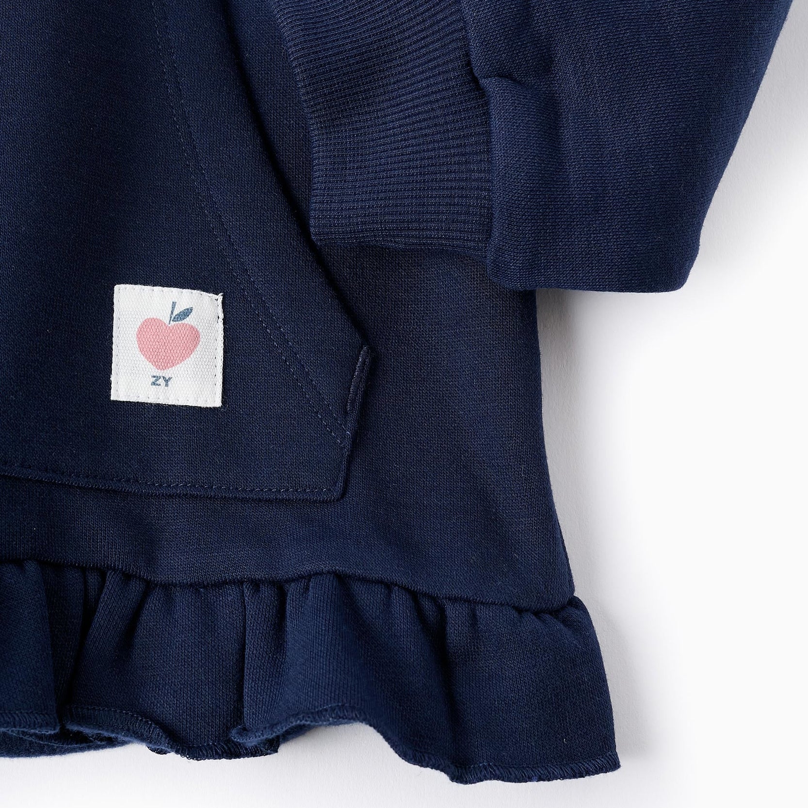 Tracksuit with Ruffles for Girls, Dark Blue