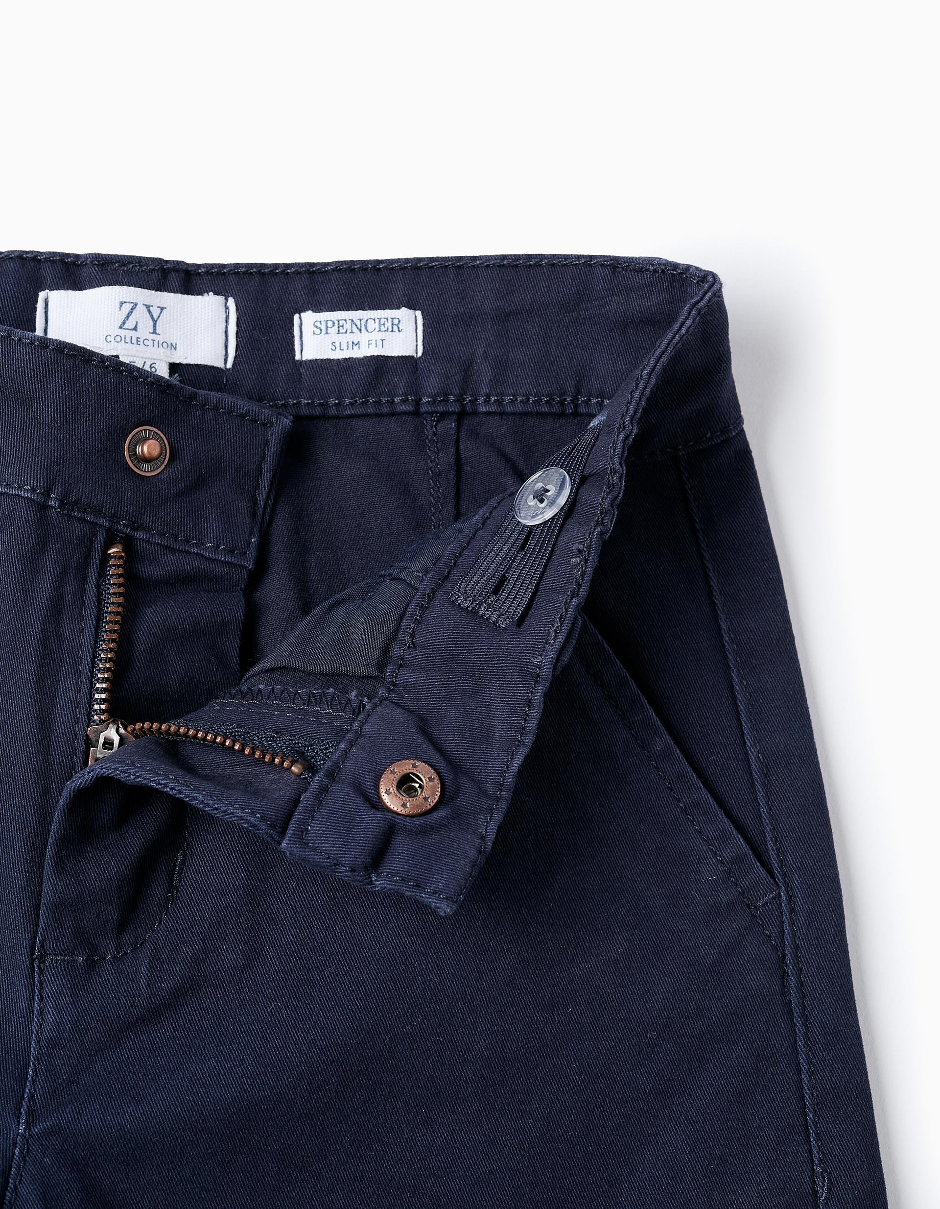PANTS CHINO TWILL, DARK BLUE, 11/12-PANTS-KID BOY