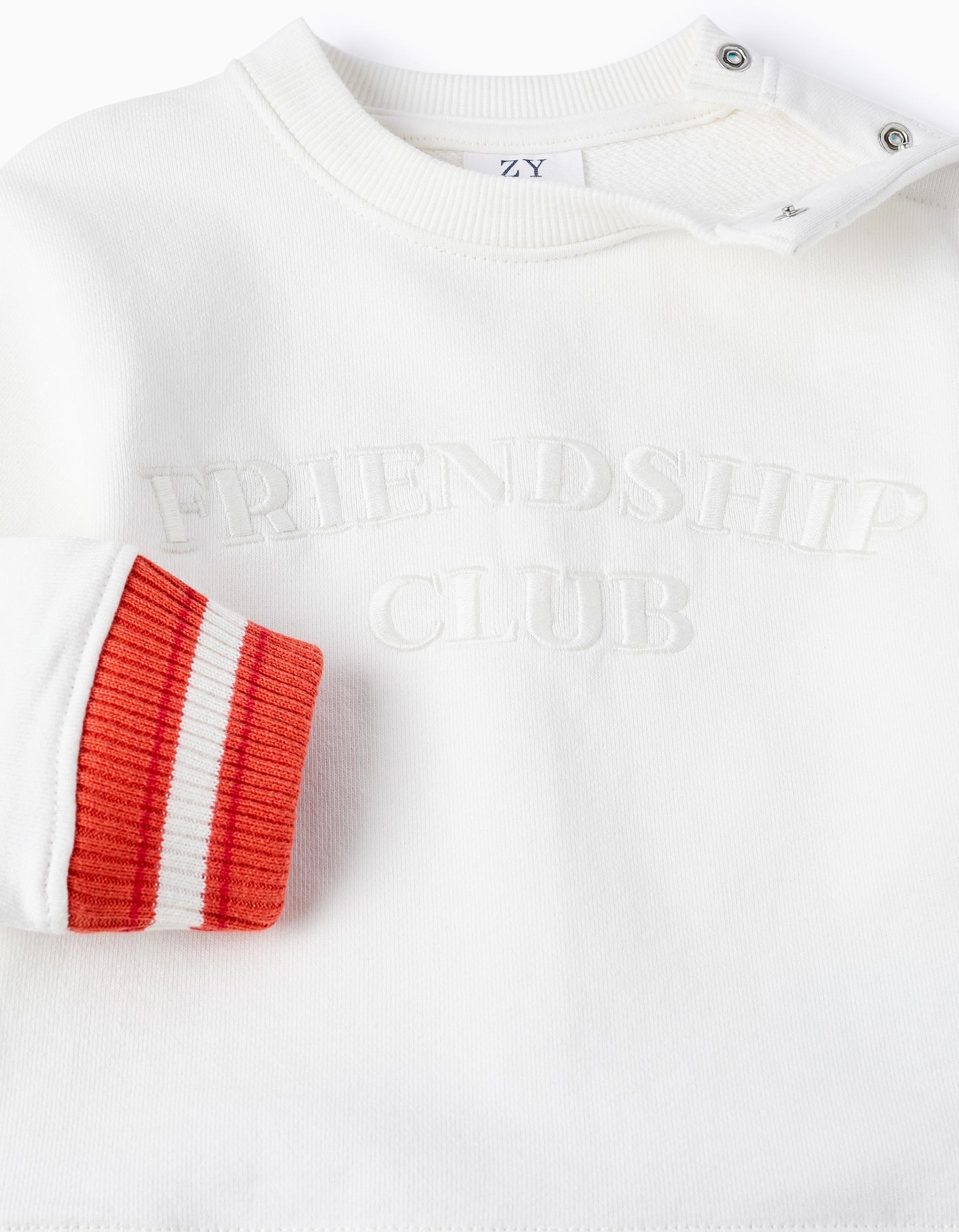 Cotton Sweatshirt for Baby Boys 'Friendship', White/Orange