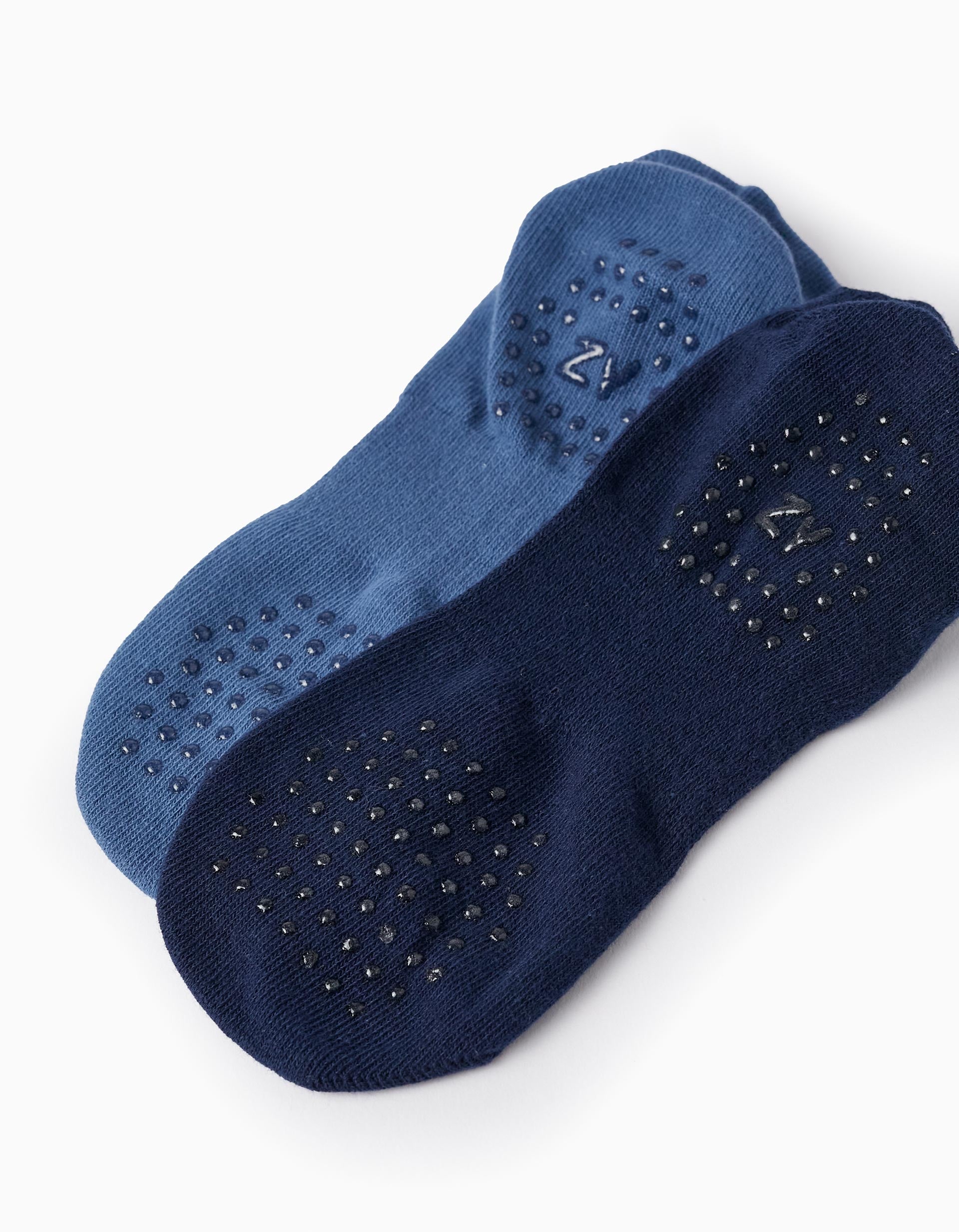 Pack of 2 Pairs of Non-Slip Socks for Boys, Blue