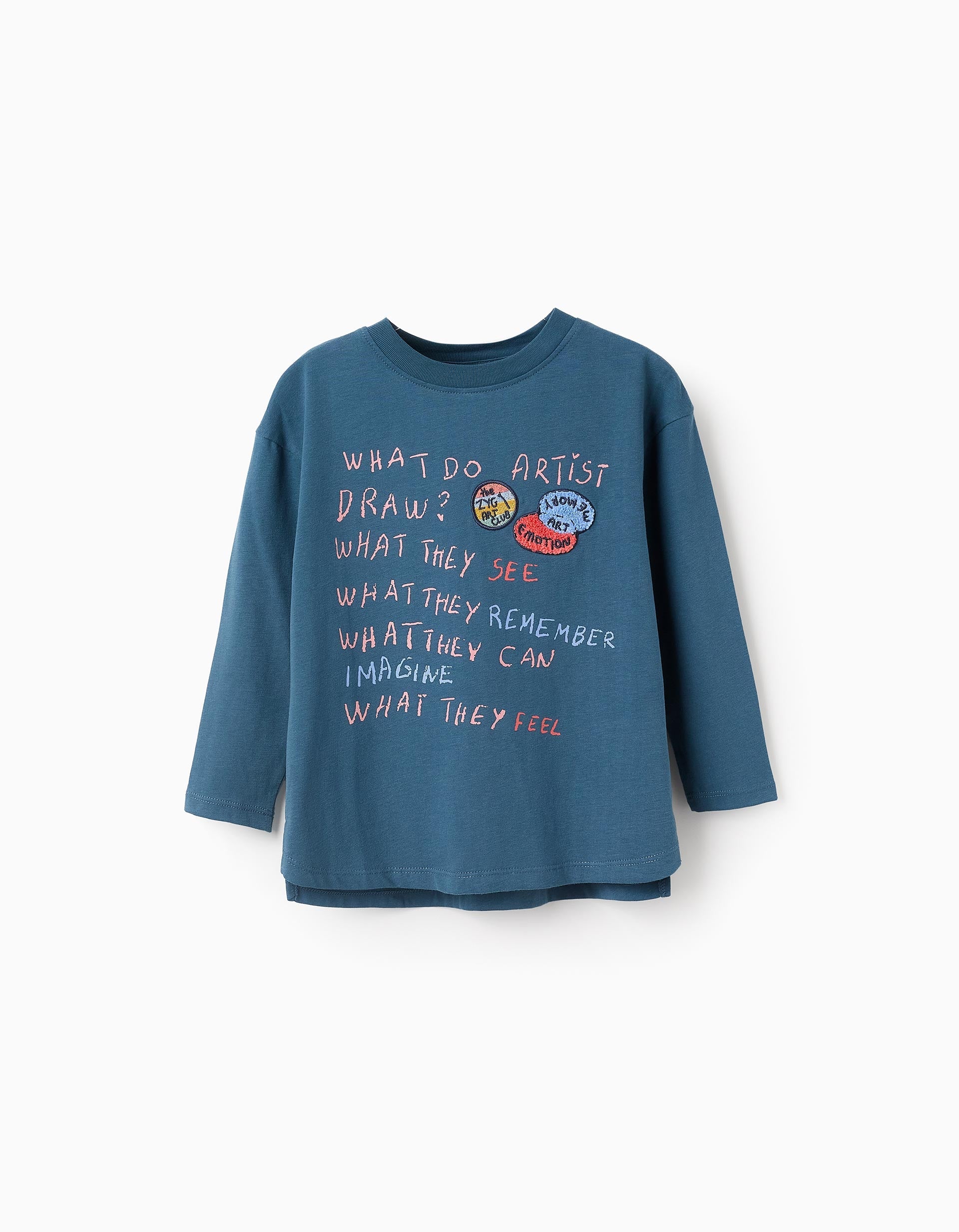 Long Sleeve T-shirt for Girls 'Artist', Turquoise