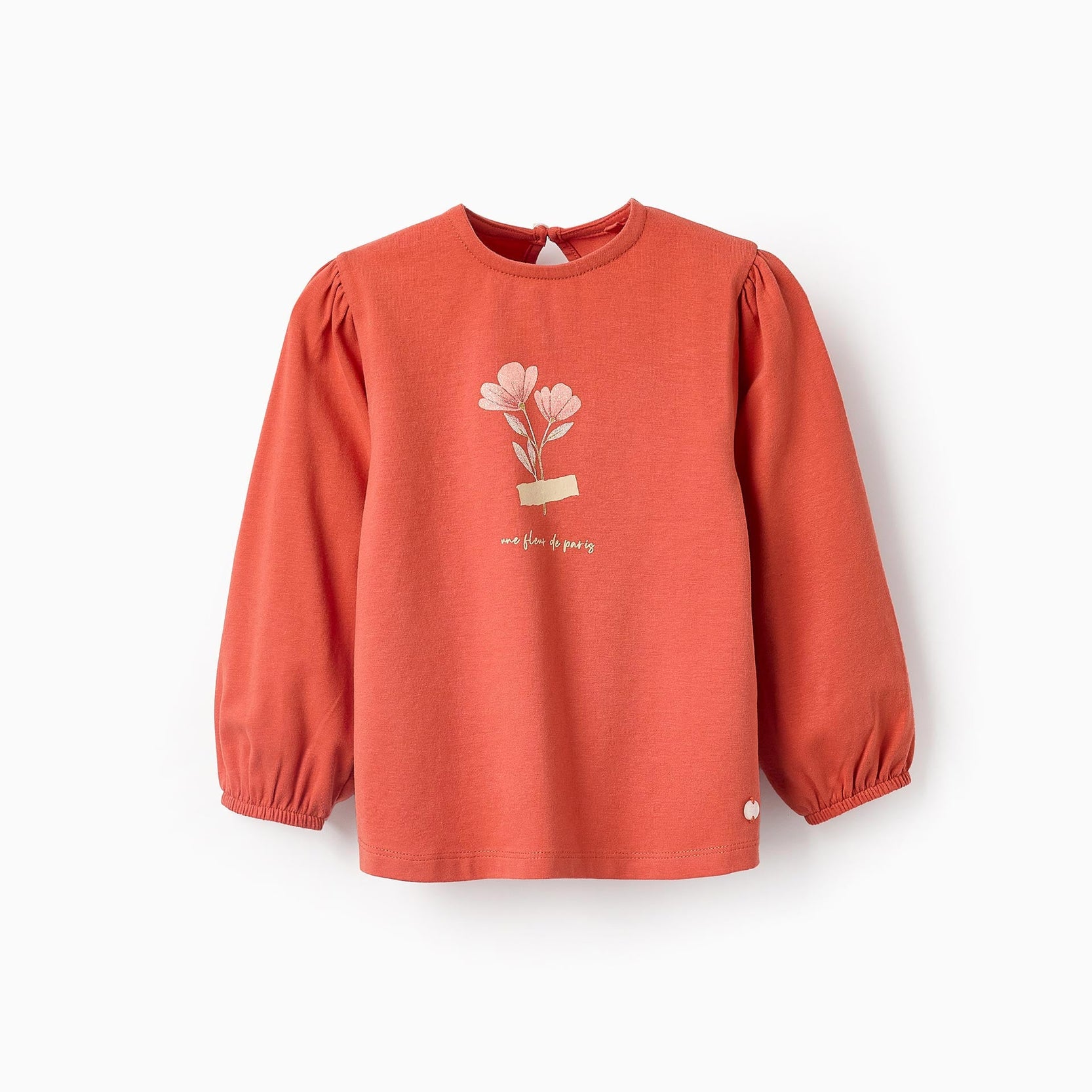 Long-sleeved T-shirt with Glitter for Baby Girls, Orange