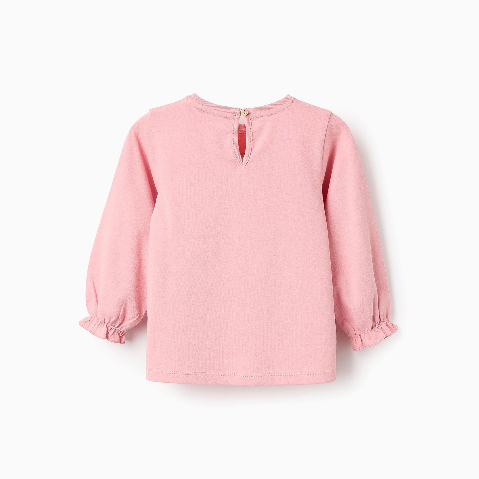 Long-Sleeved Cotton T-shirt for Baby Girls 'Clouds', Pink