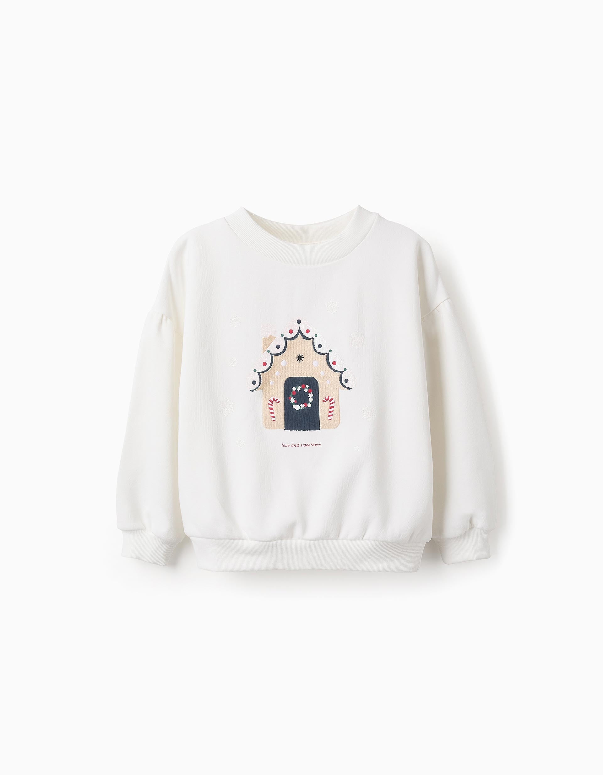 Christmas Sweatshirt with Glitter for Girls 'X-Mas', White