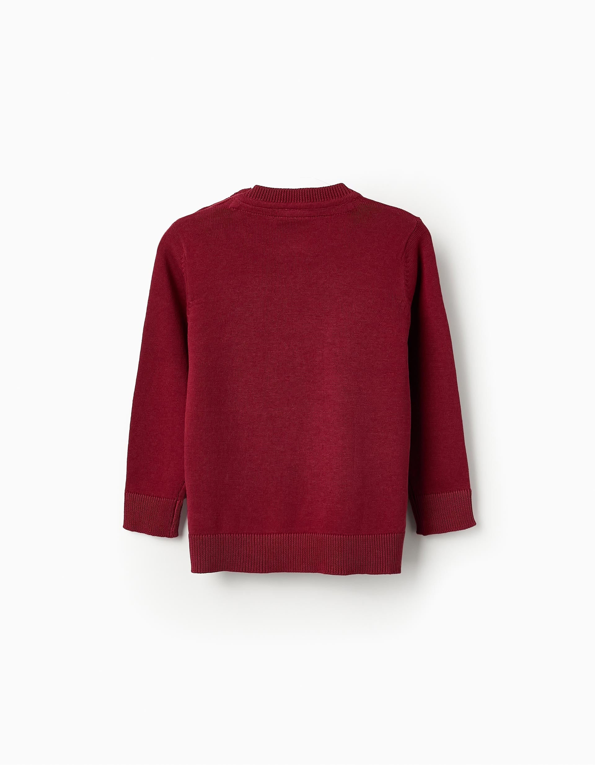 Fine Jumper for Baby Boys, Burgundy