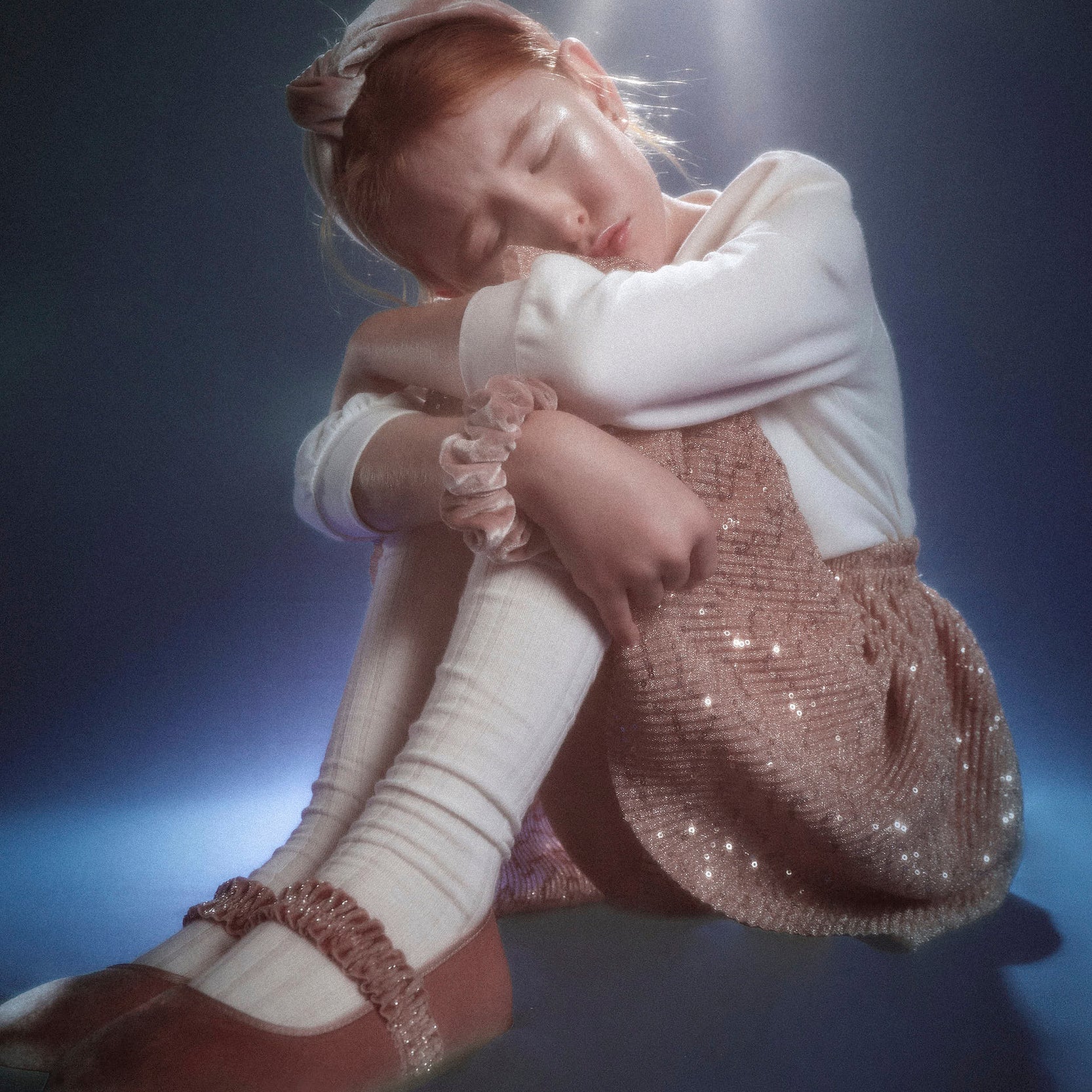 Fleece Sweatshirt + Sequin Pleated Skirt for Girls, Pink