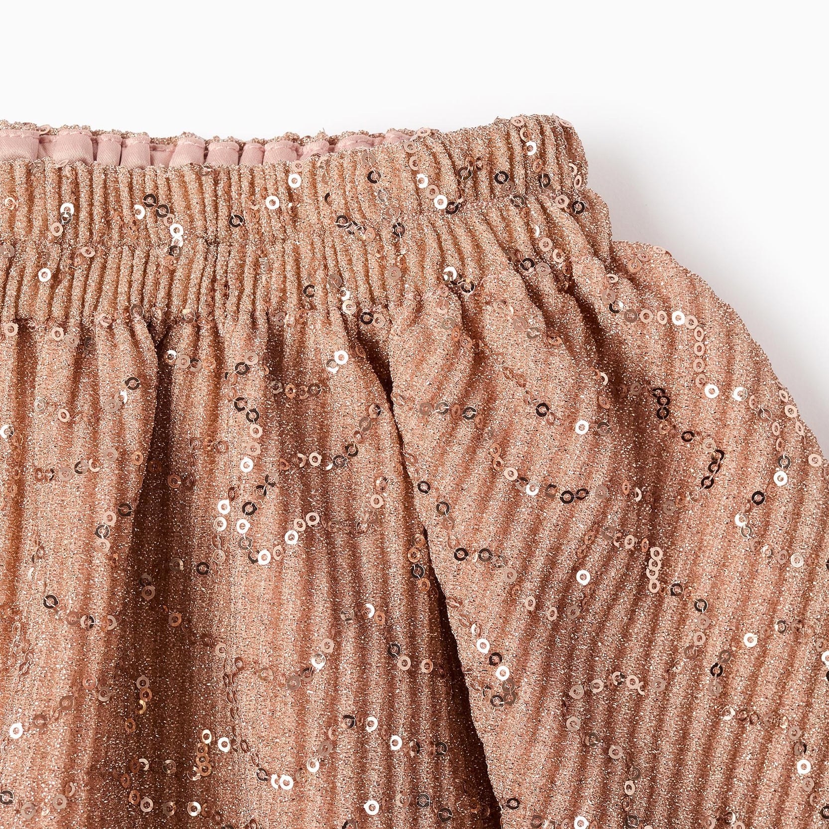 Fleece Sweatshirt + Sequin Pleated Skirt for Girls, Pink