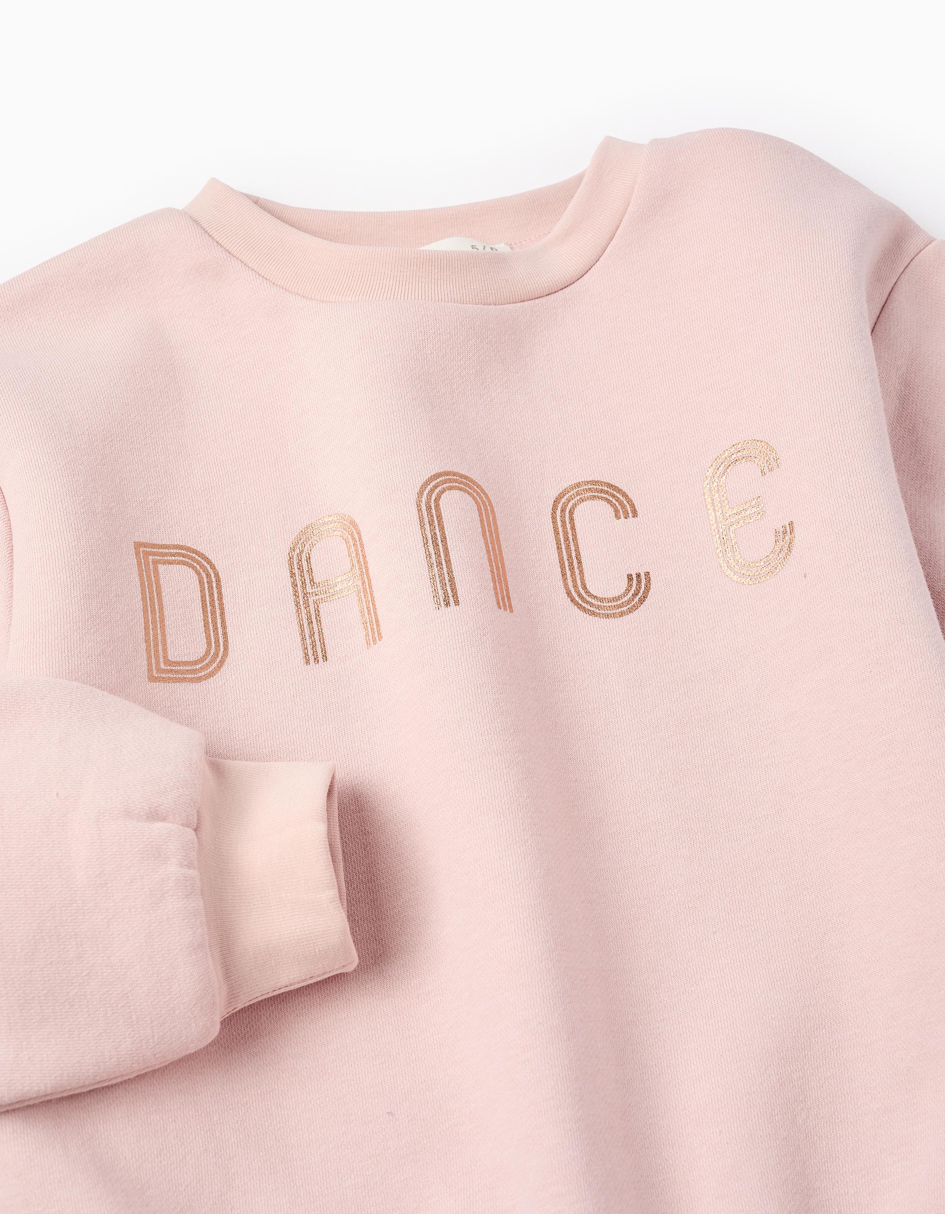 Fleece Sweatshirt + Sequin Pleated Skirt for Girls, Pink