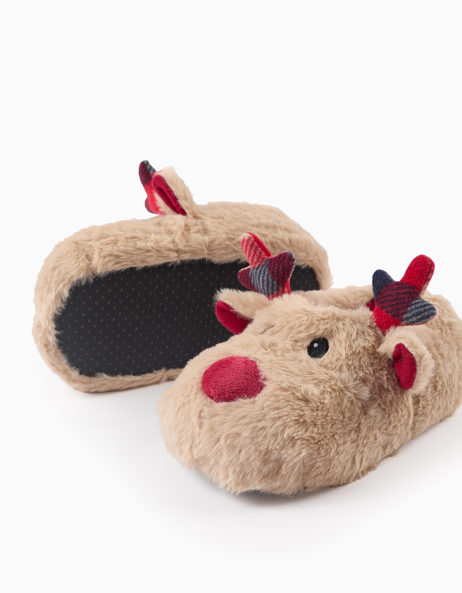 SLIPPERS FUR, DARK BEIGE, 35/36-SLIPPERS/MOPINE-KID BOY