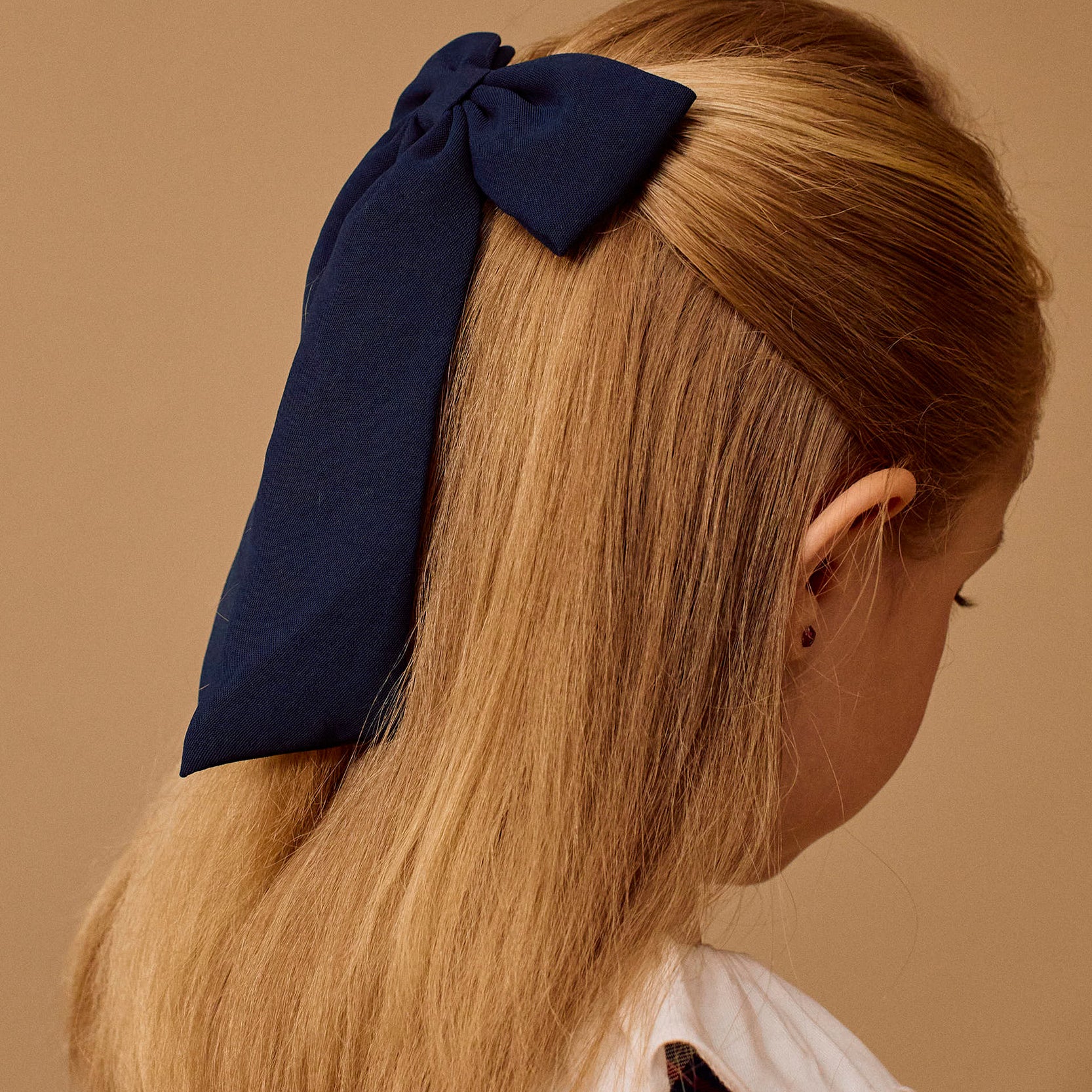 Hair Slide with Velvet Bow for Baby Girls, Dark Blue