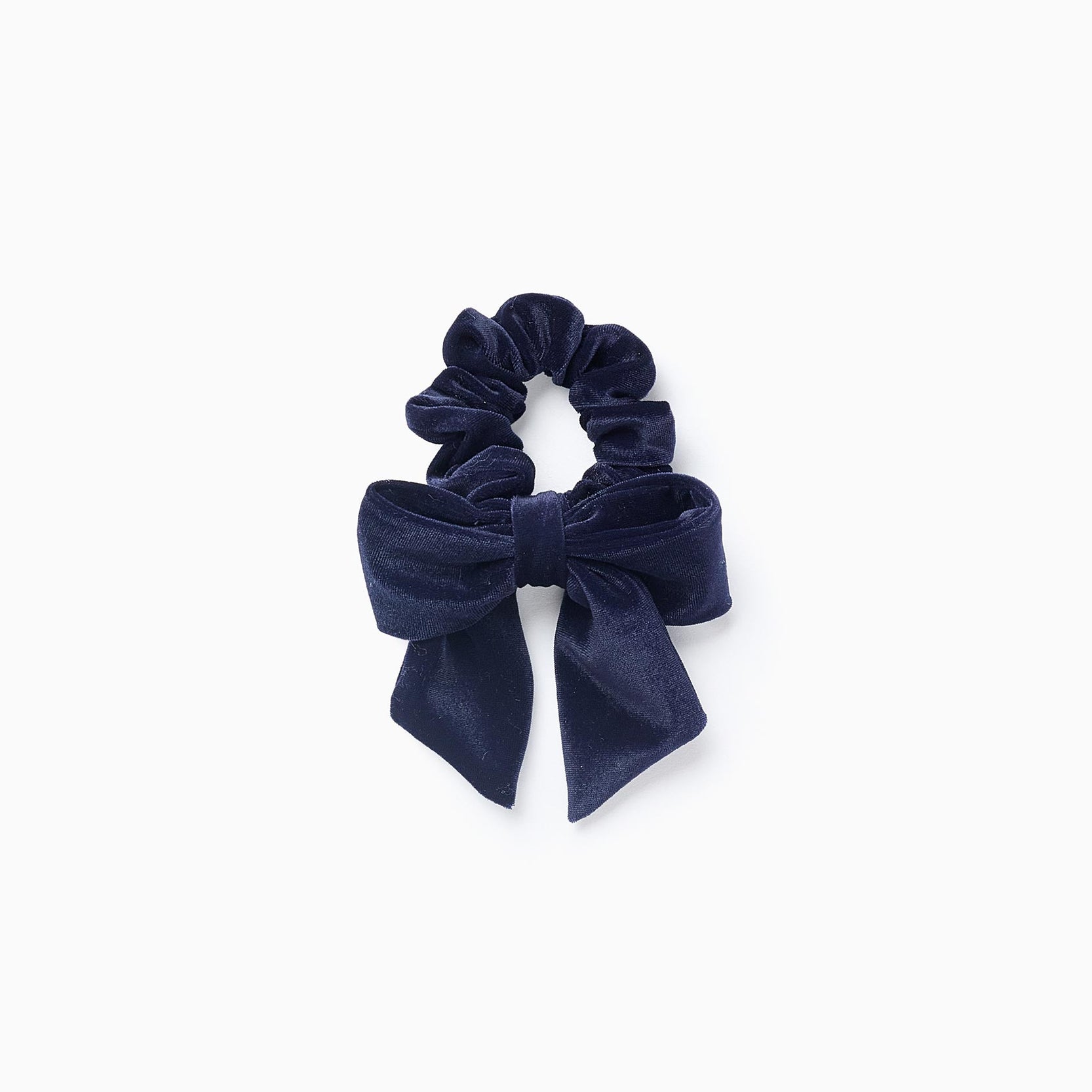 Velvet Bow Scrunchie for Baby Girls and Girls, Dark Blue