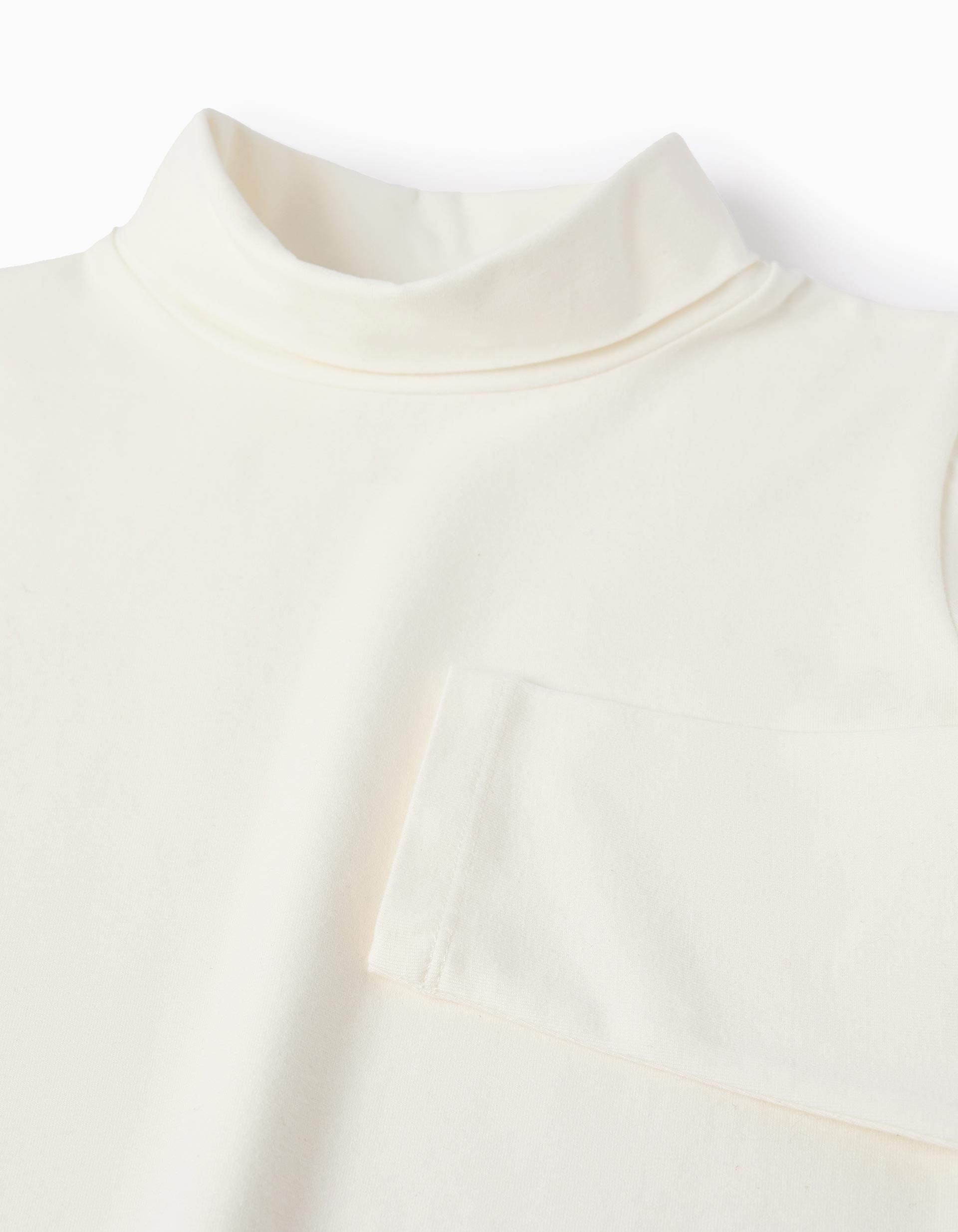 LONGSLEEVE HIGH NECK, WHITE, 11/12-T-SHIRT-KID GIRL