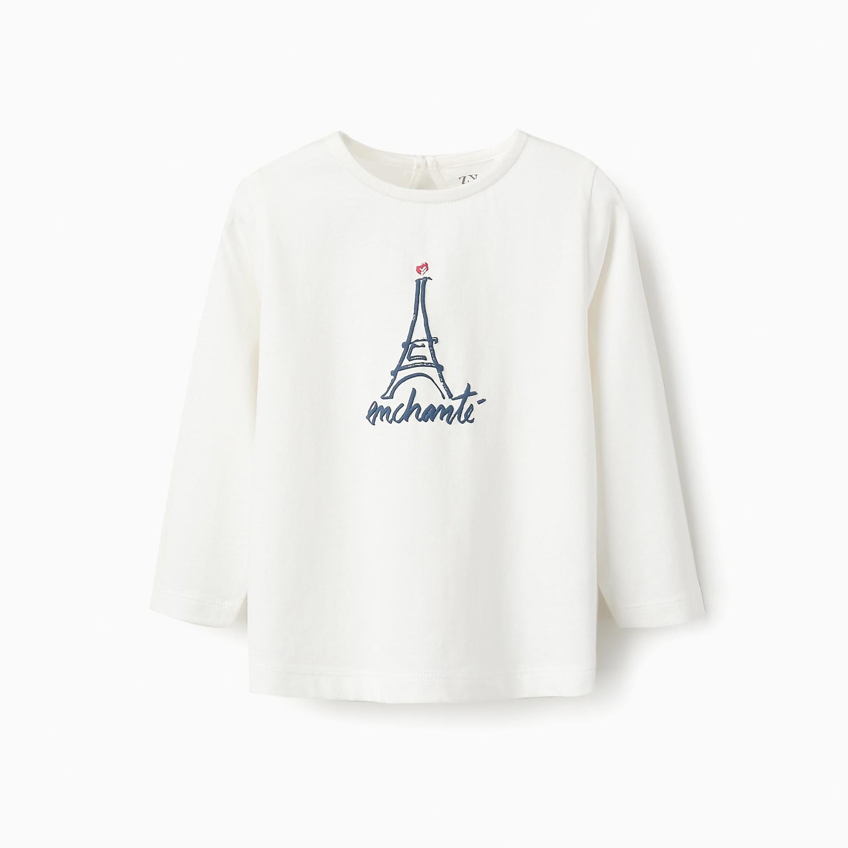 Long-sleeved T-shirt for Baby Girls 'Eiffel Tower', White