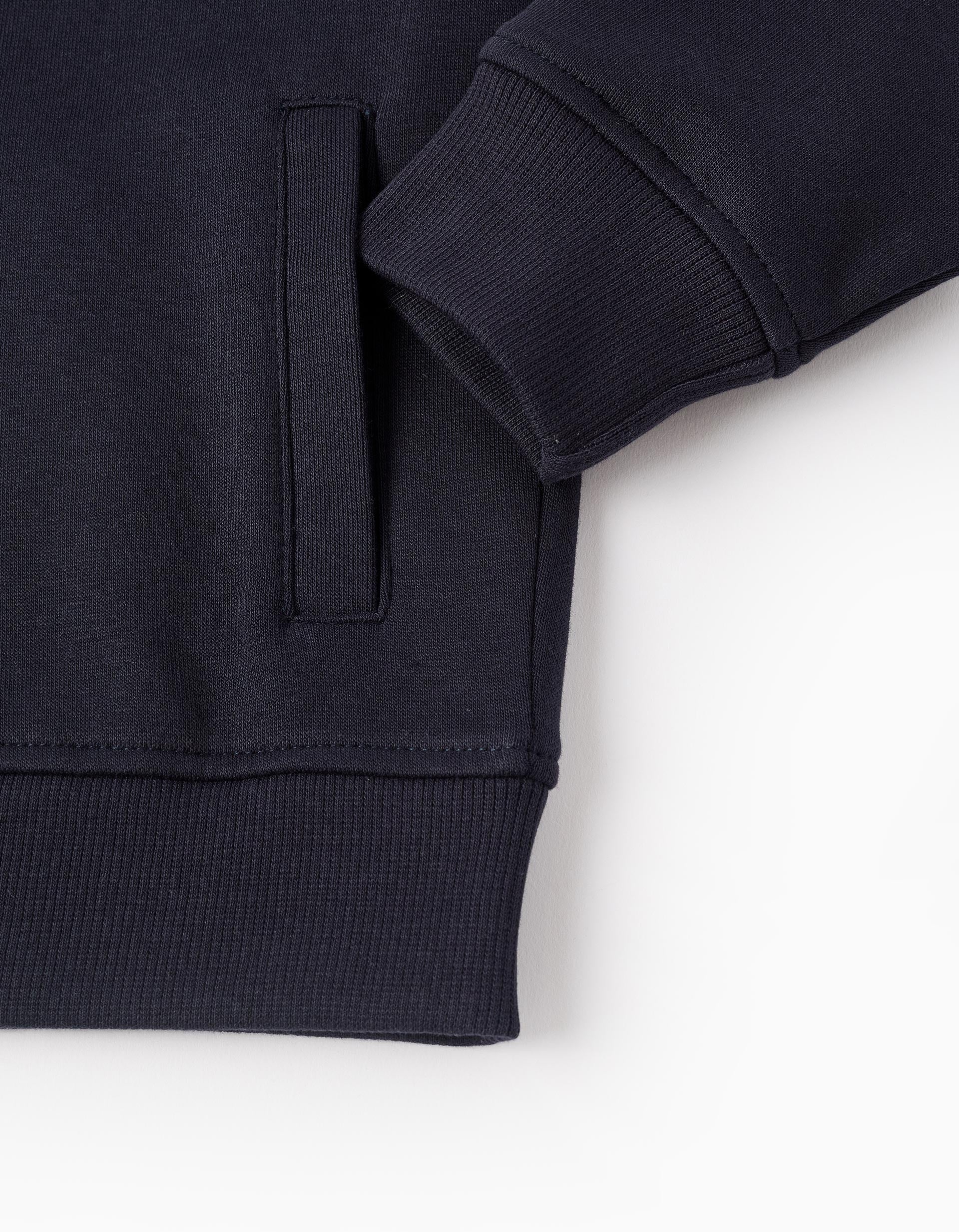 CARDIGAN FLEECE CO, DARK BLUE, 5/6-CARDIGAN-KID BOY