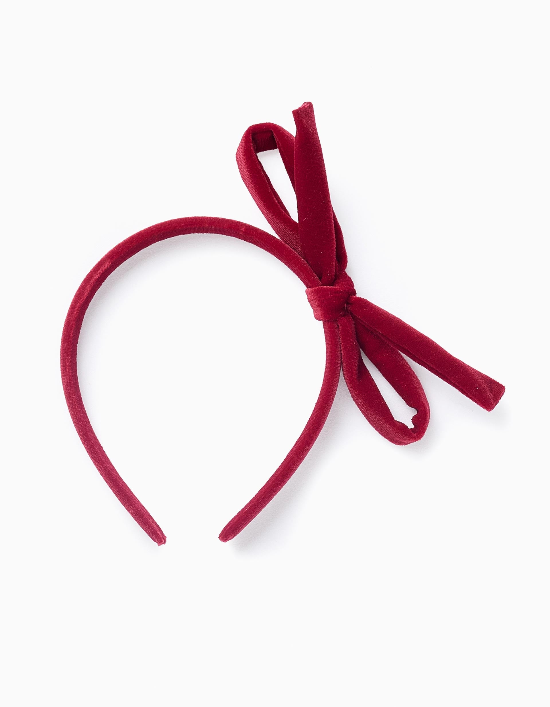 Velvet Headband with Bow for Baby and Girls, Burgundy