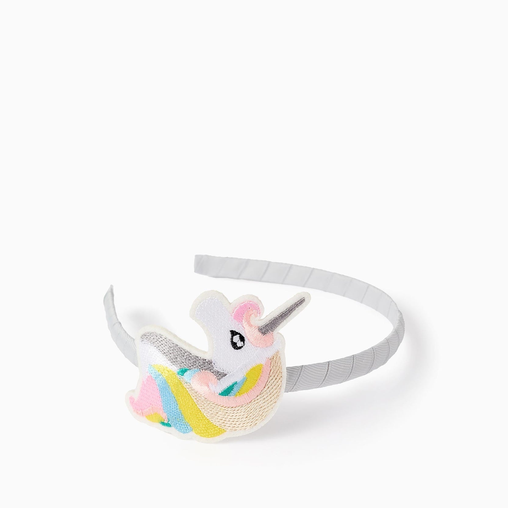 Headband for Babies and Girls 'Unicorn', Grey
