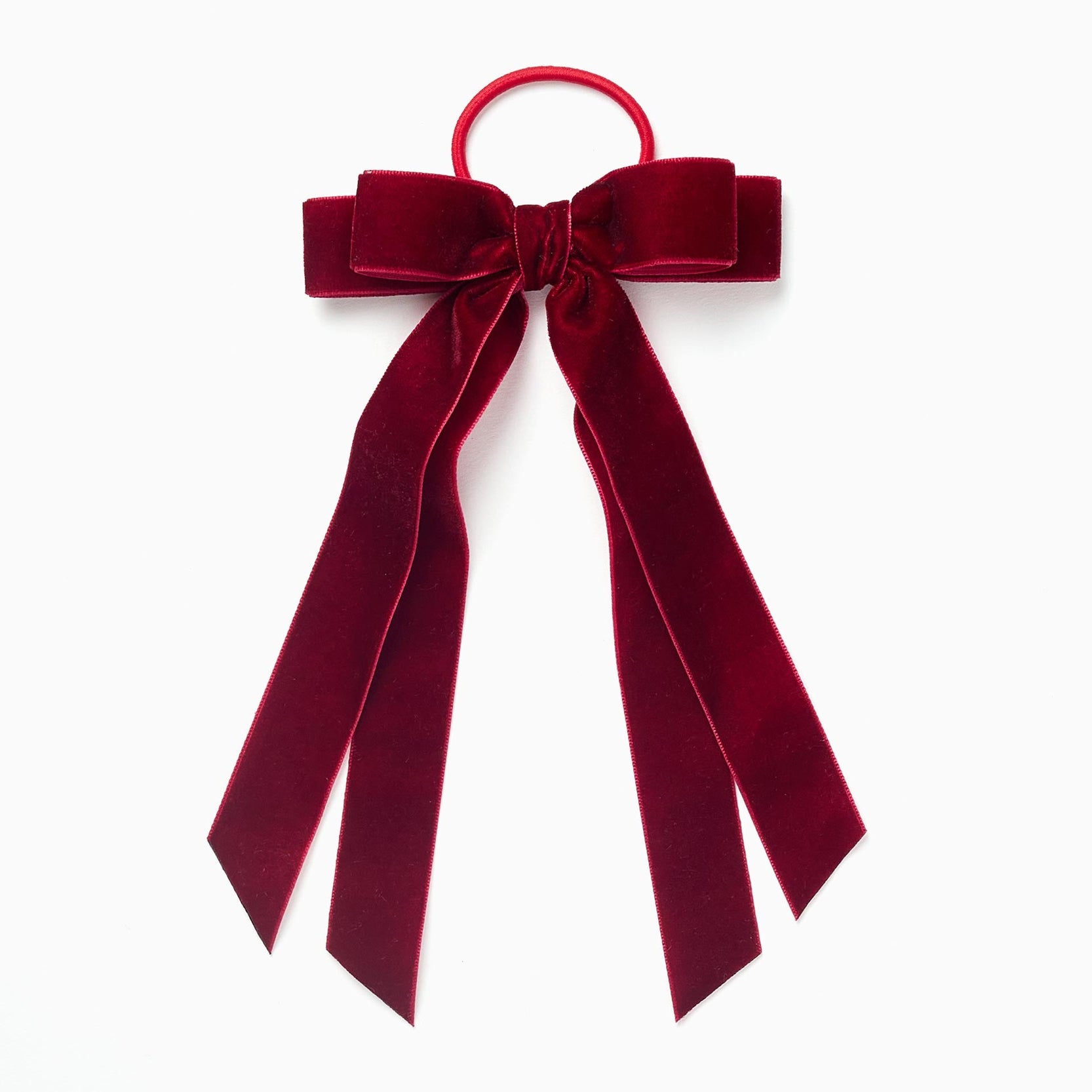 Elastic Hair Band with Velvet Bow for Baby and Girls, Burgundy