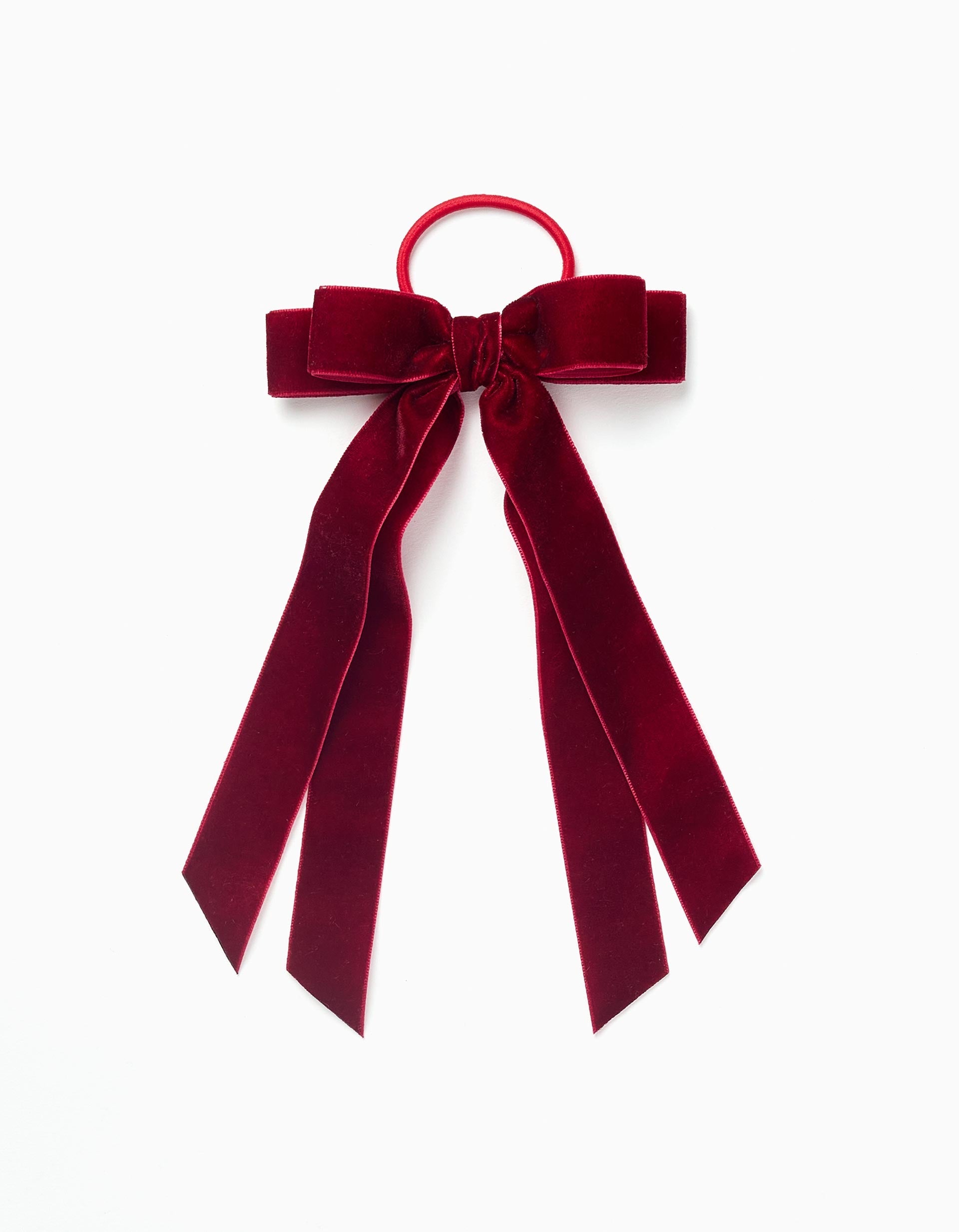 Elastic Hair Band with Velvet Bow for Baby and Girls, Burgundy