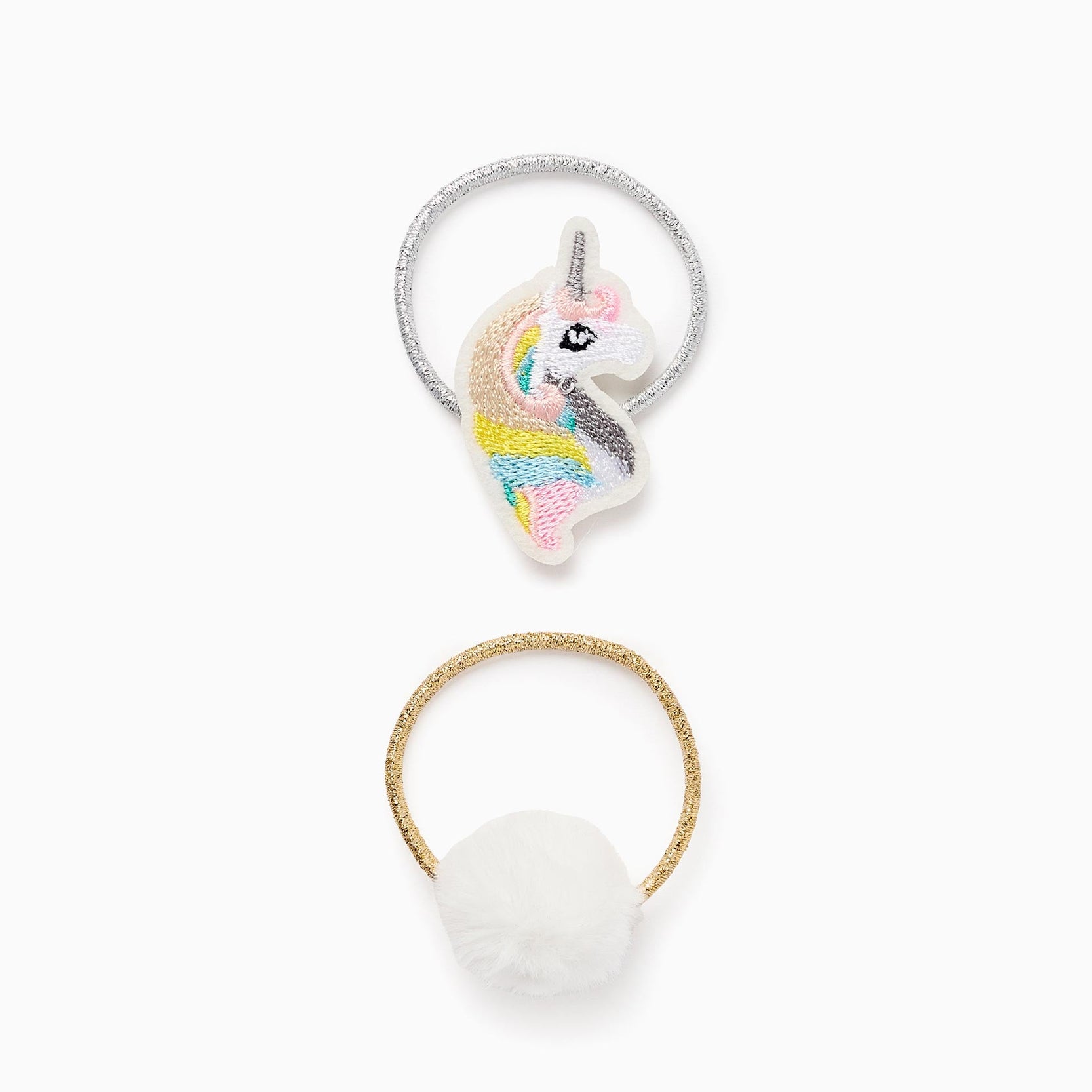 Pack of 2 Hair Clips for Babies and Girls 'Pompom & Unicorn', Multicolour