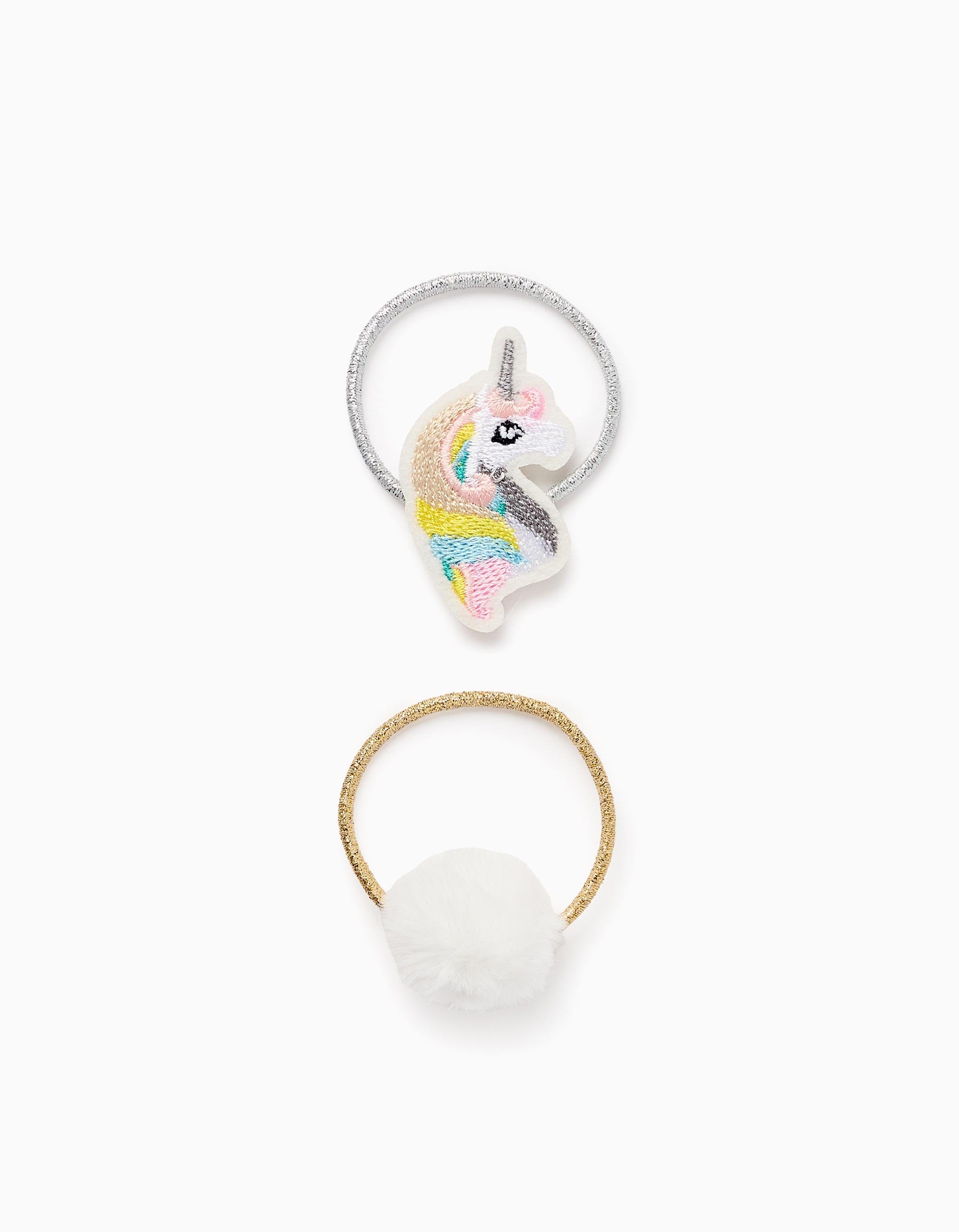 Pack of 2 Hair Clips for Babies and Girls 'Pompom & Unicorn', Multicolour