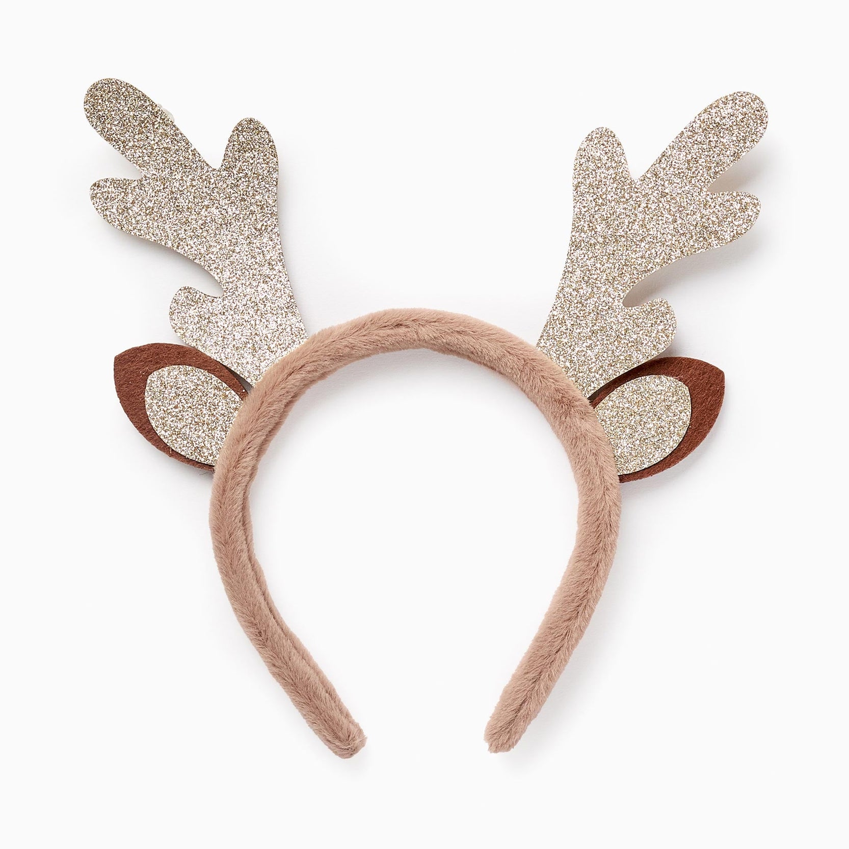 Headband with Glitter for Babies and Girls 'Reindeer', Brown/Gold