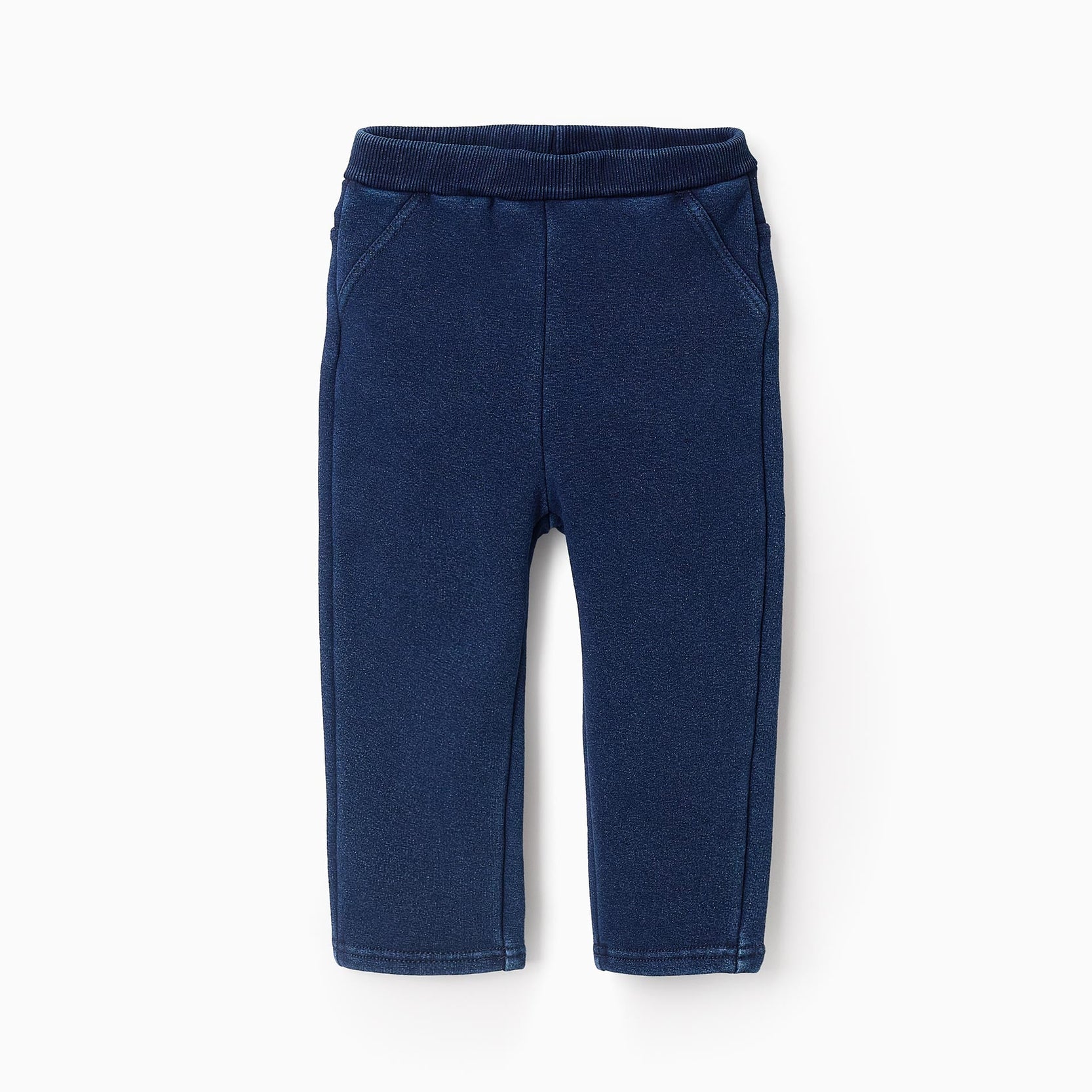 Thermal Effect Denim Jeggings for Baby Girls, Dark Blue