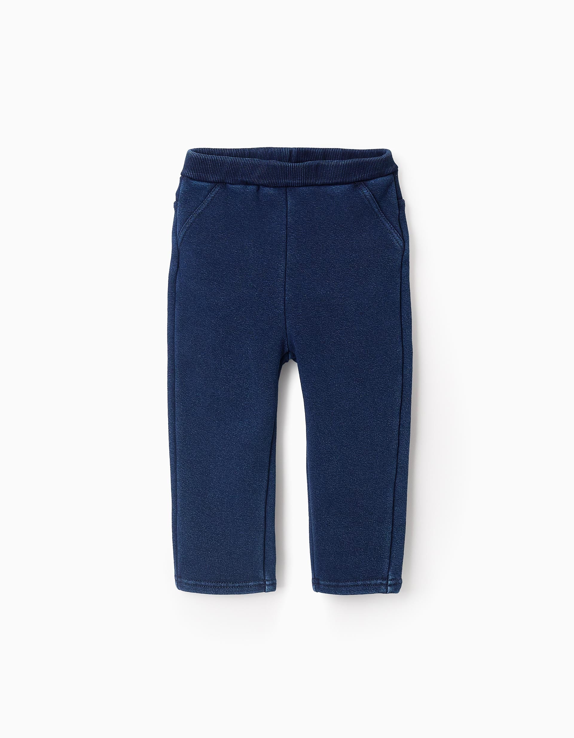 Thermal Effect Denim Jeggings for Baby Girls, Dark Blue