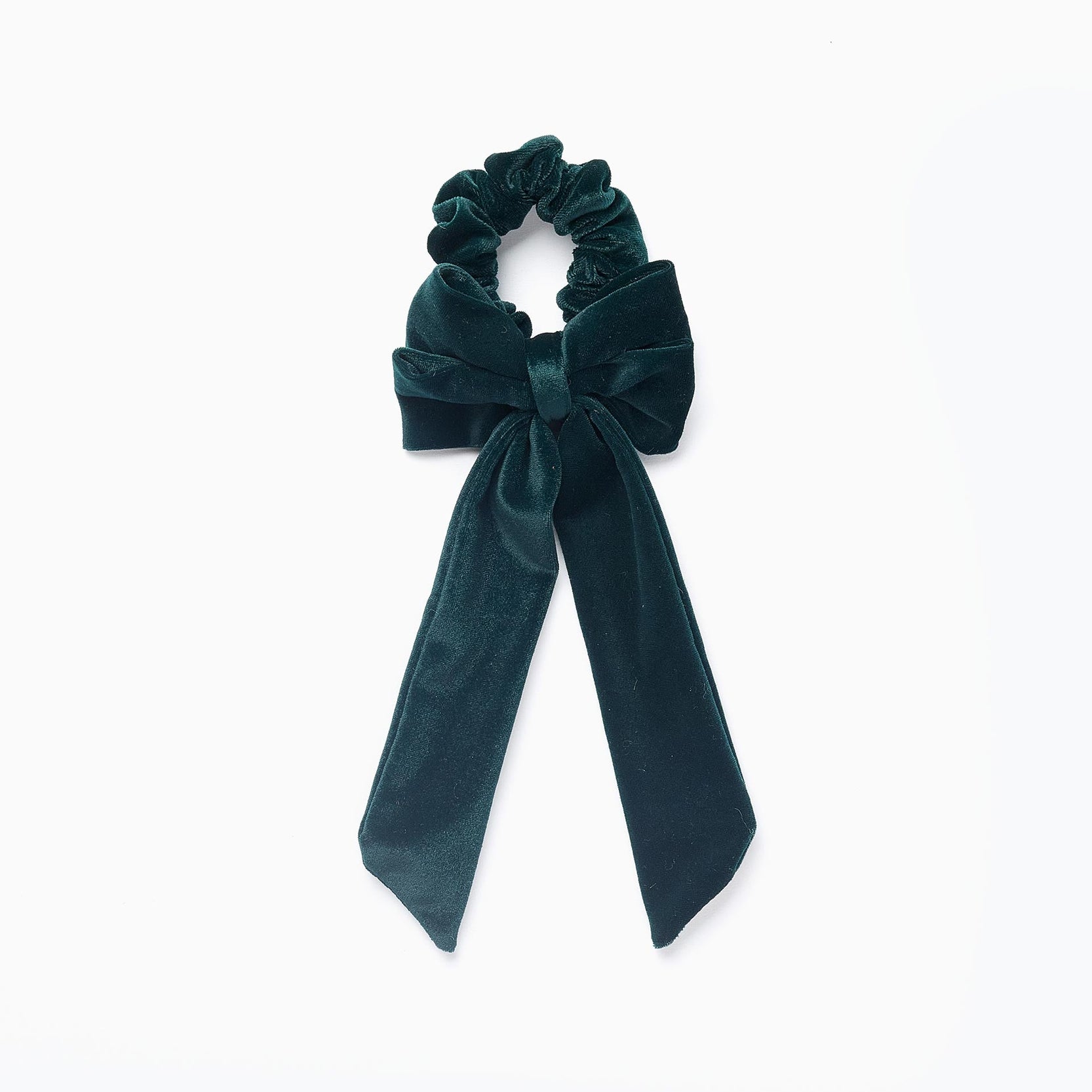 Velvet Bow Scrunchie for Babies and Girls, Green