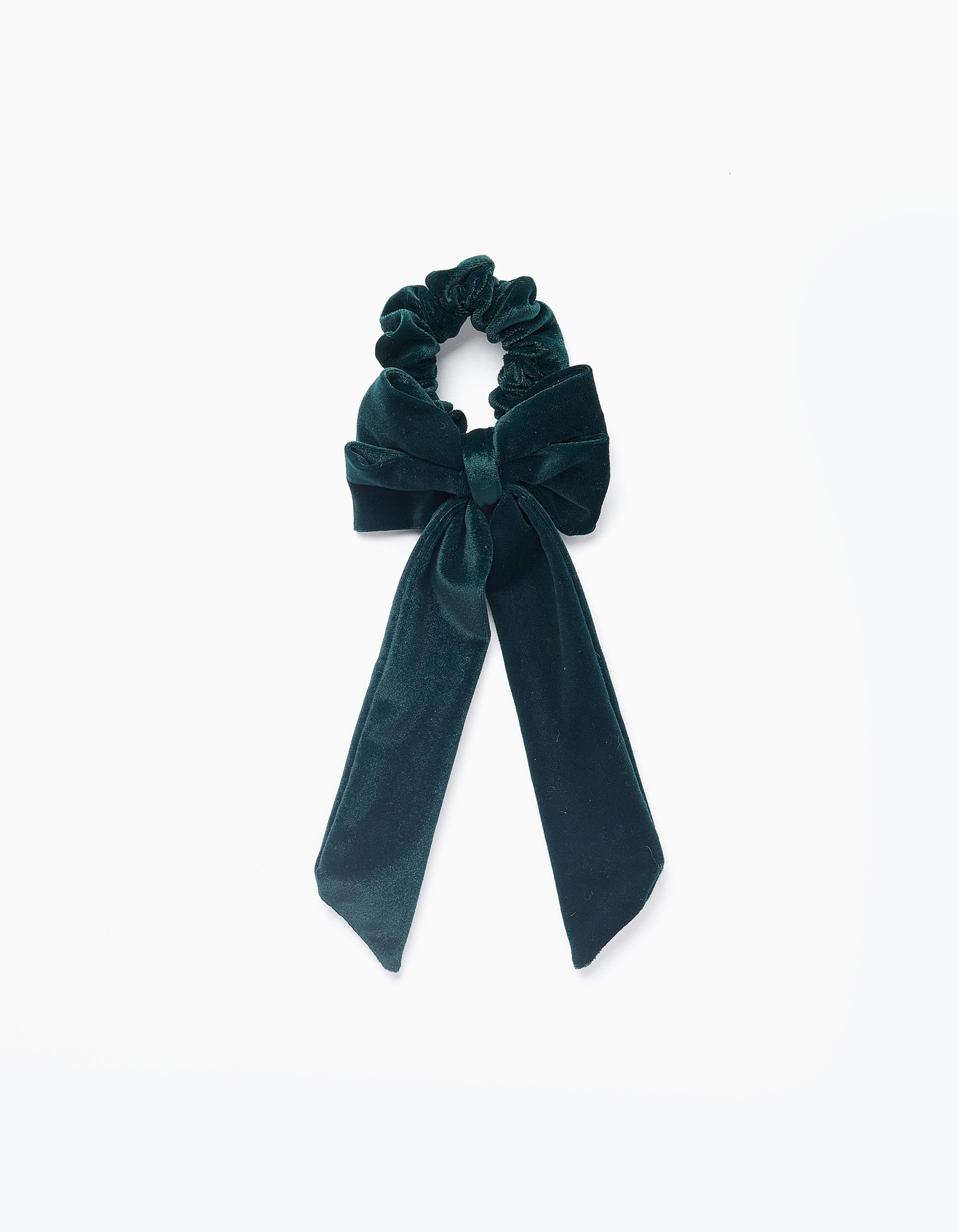 Velvet Bow Scrunchie for Babies and Girls, Green