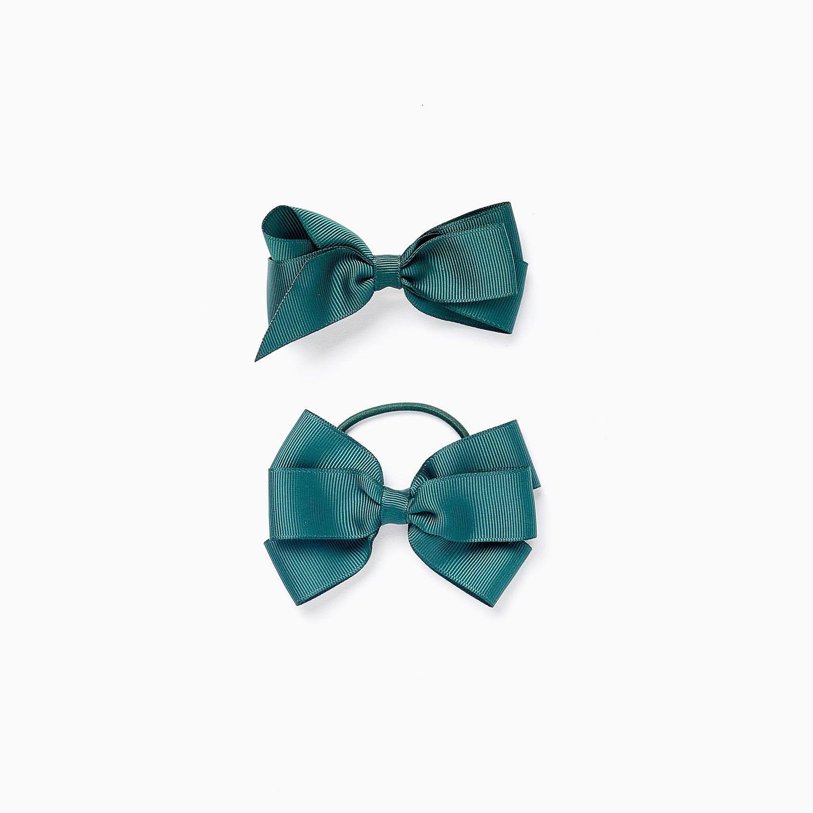 Pack Hair Clip + Hair Band with Bows for Baby Girls, Green