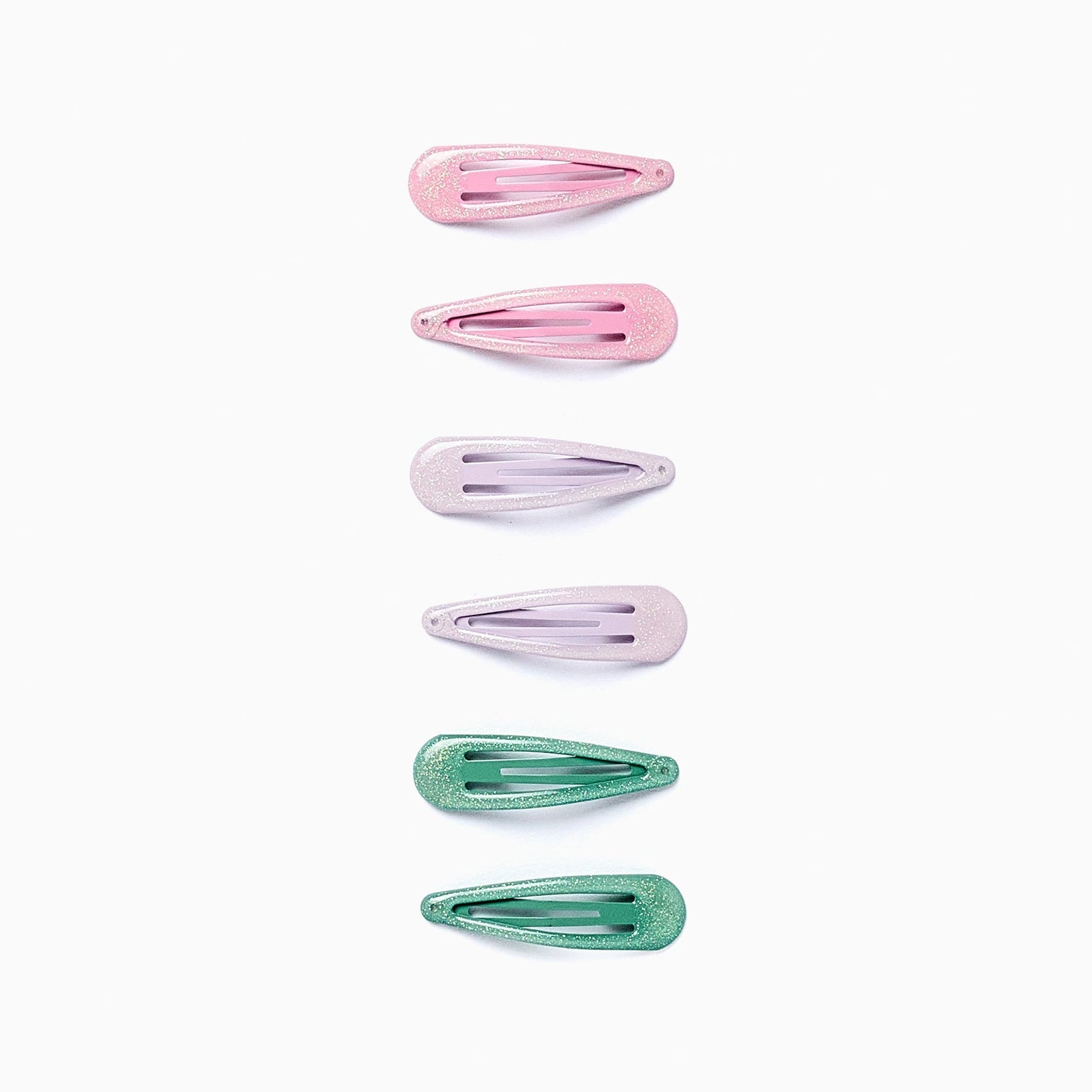 Pack of 6 Bright Hair Clips for Babies and Girls, Lilac/Pink/Green