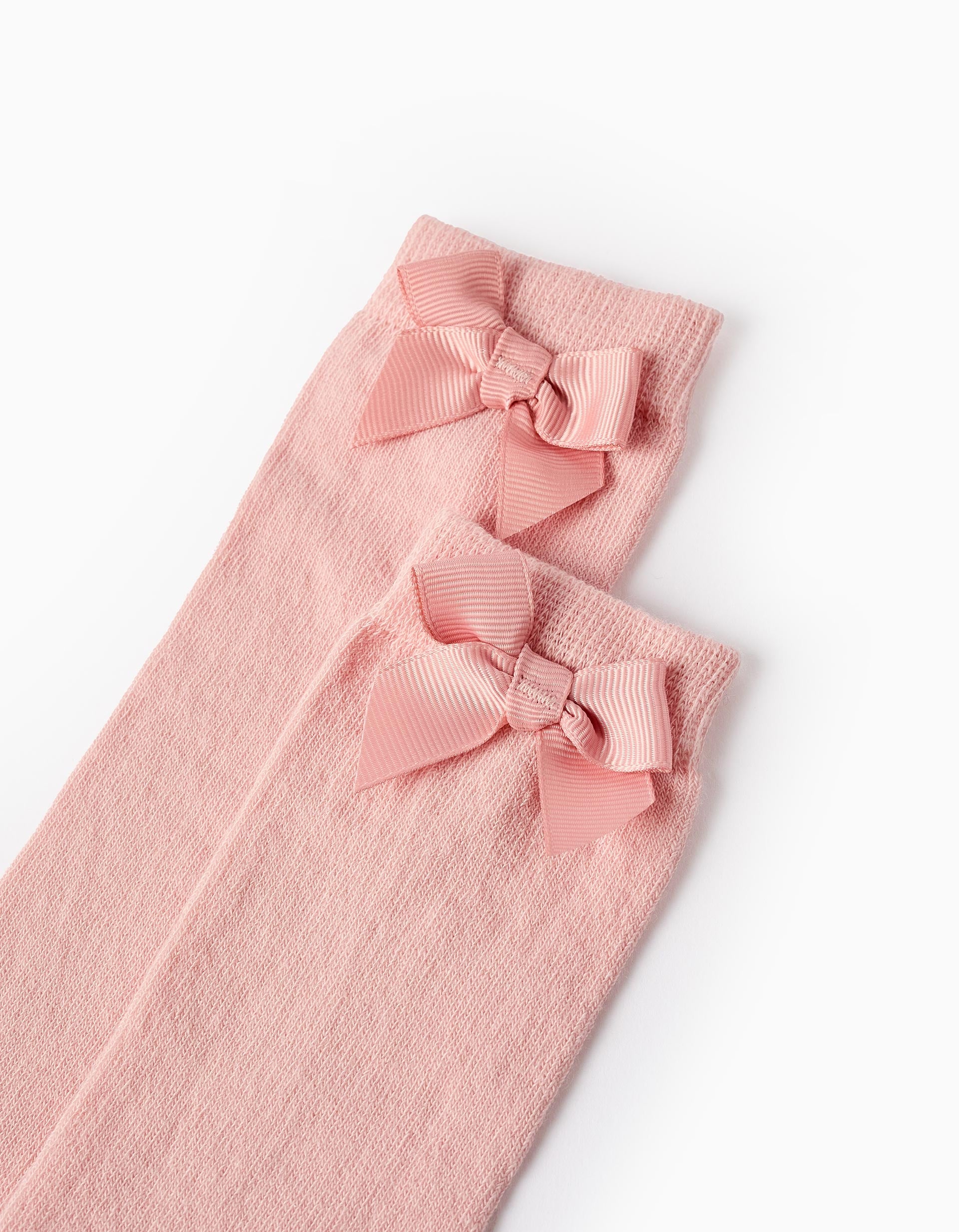 HIGH SOCK GROSGR BOW, LIGHT PINK, 31/34-SOCKS-KID GIRL