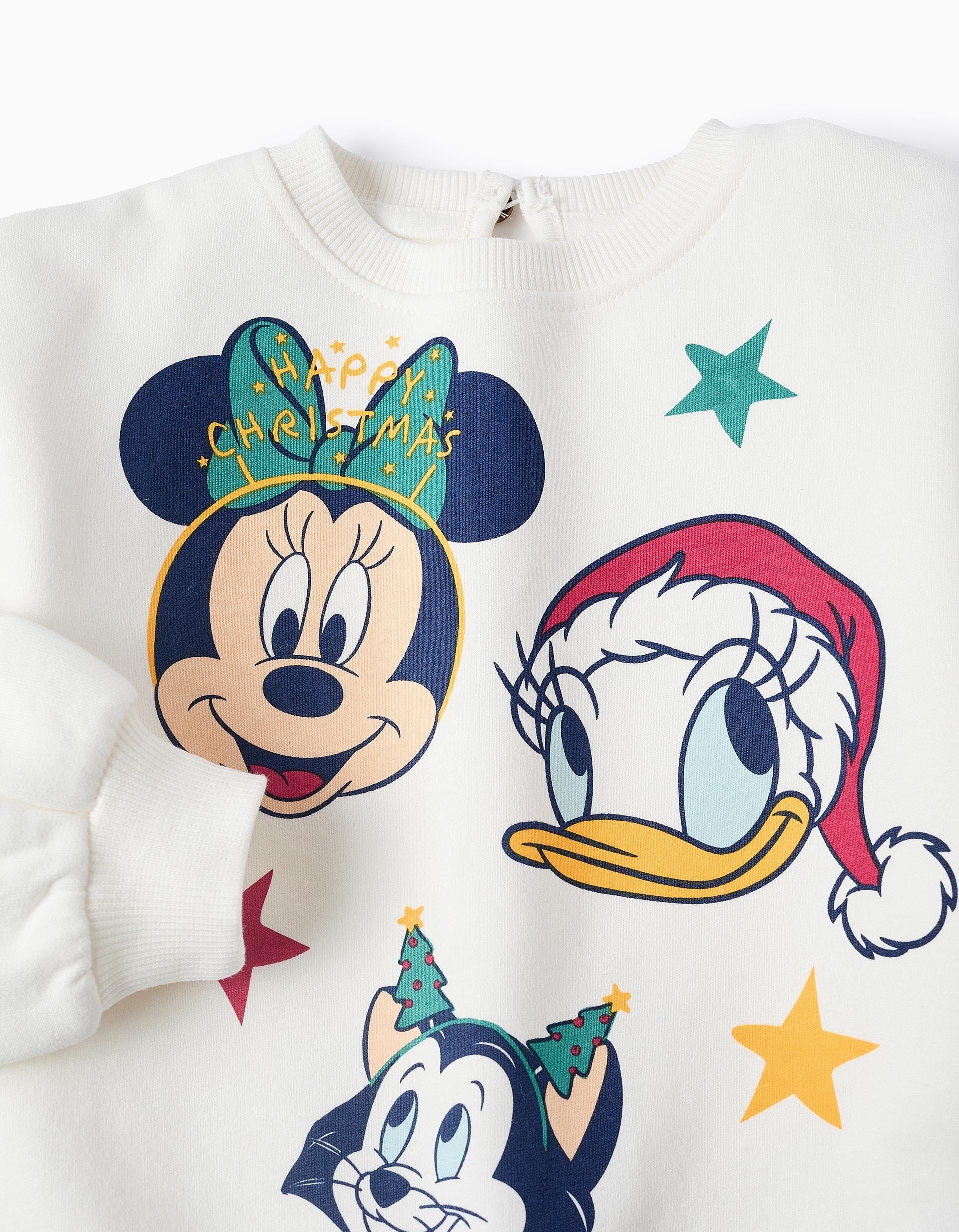 Cotton Sweatshirt with Ruffles for Baby Girls 'X-Mas Minnie', White