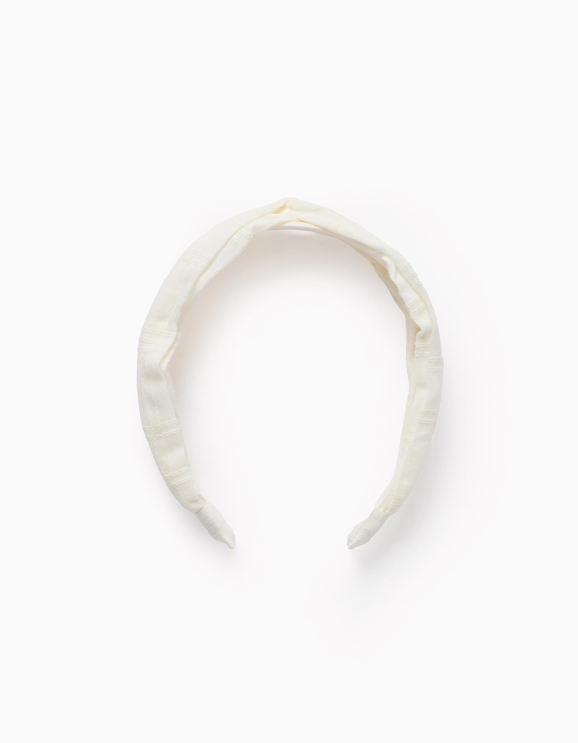 Fabric Dobby Headband with Knot for Babies and Girls, White
