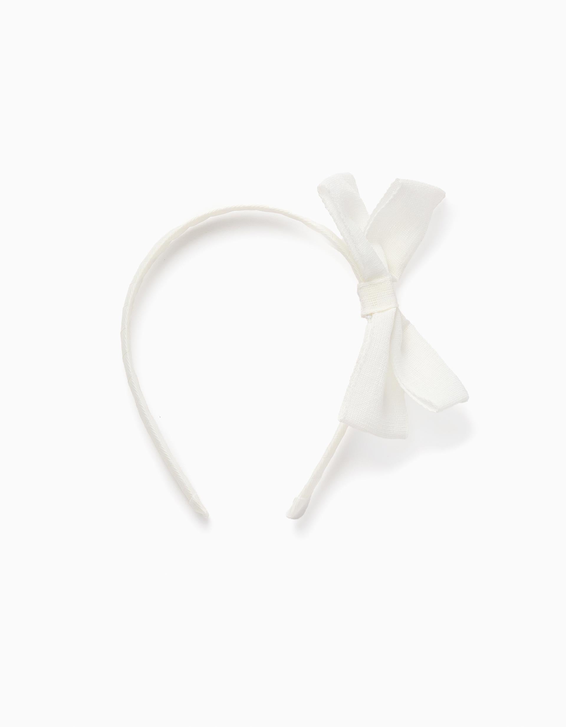 HEADBAND BOW, WHITE, ÚNICO-HAIR ACCESSORY -KID GIRL