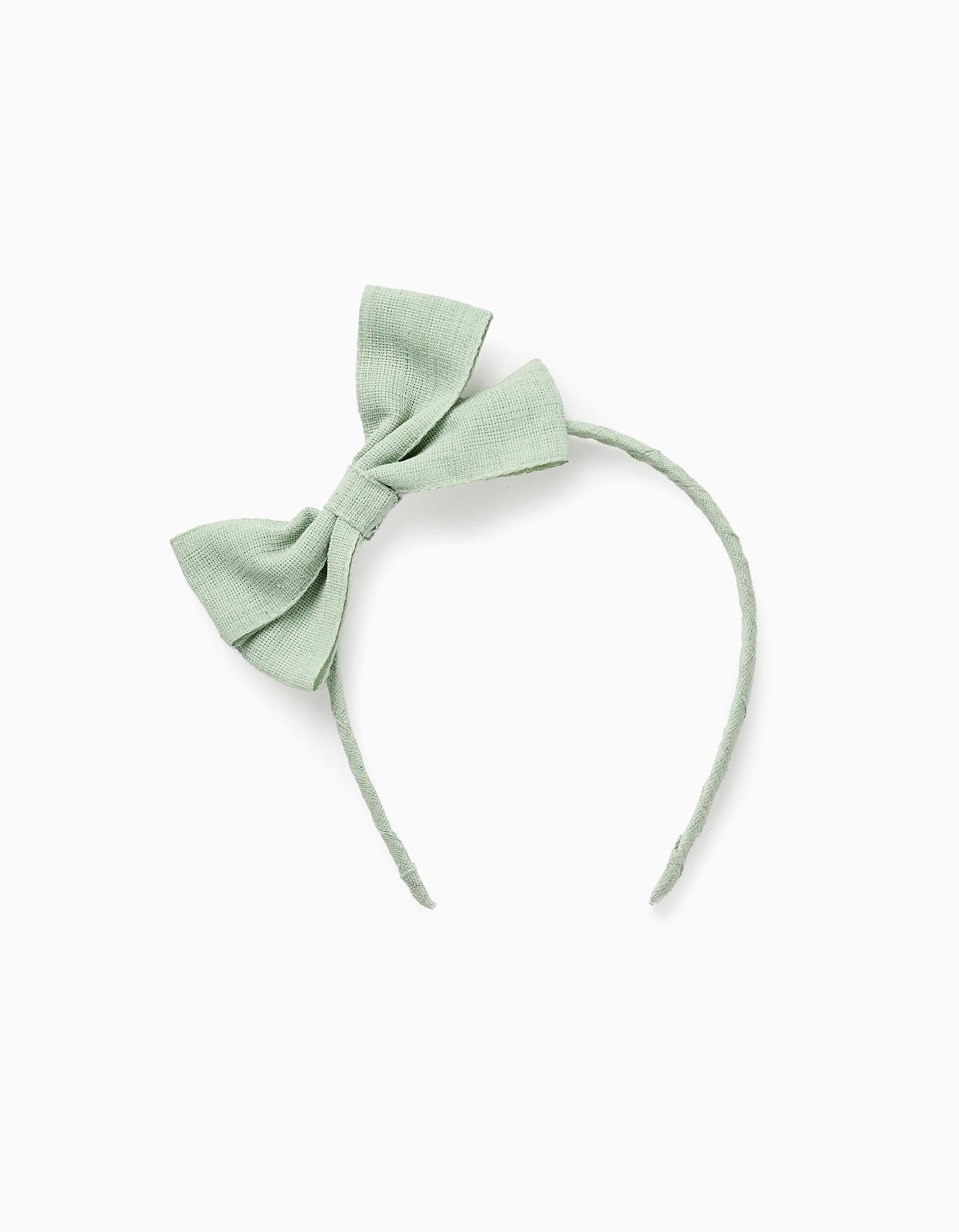 HEADBAND BOW, LIGHT MOSS GREEN, ÚNICO-HAIR ACCESSORY -KID GIRL