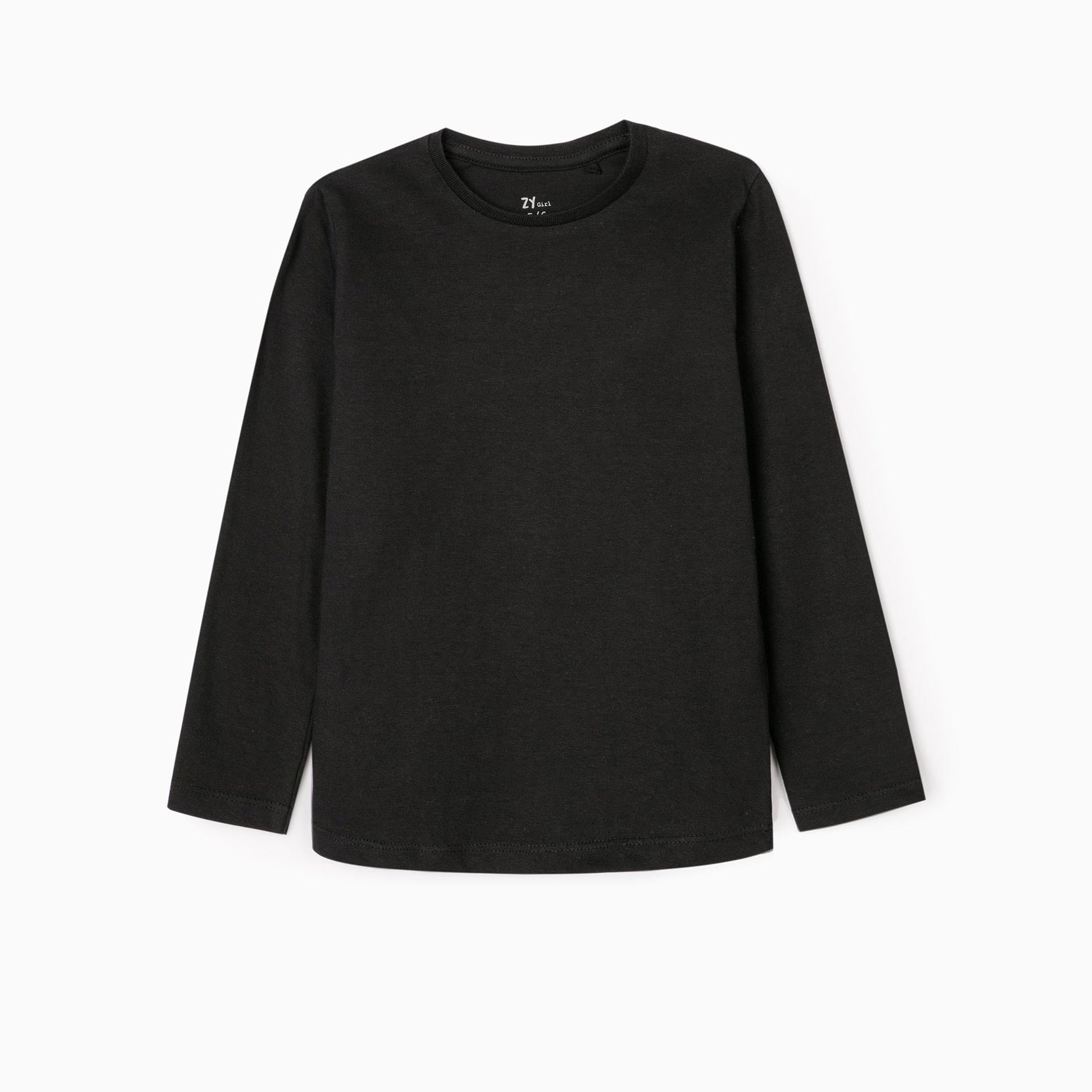 2 Long Sleeve Top for Girls, Black/Grey