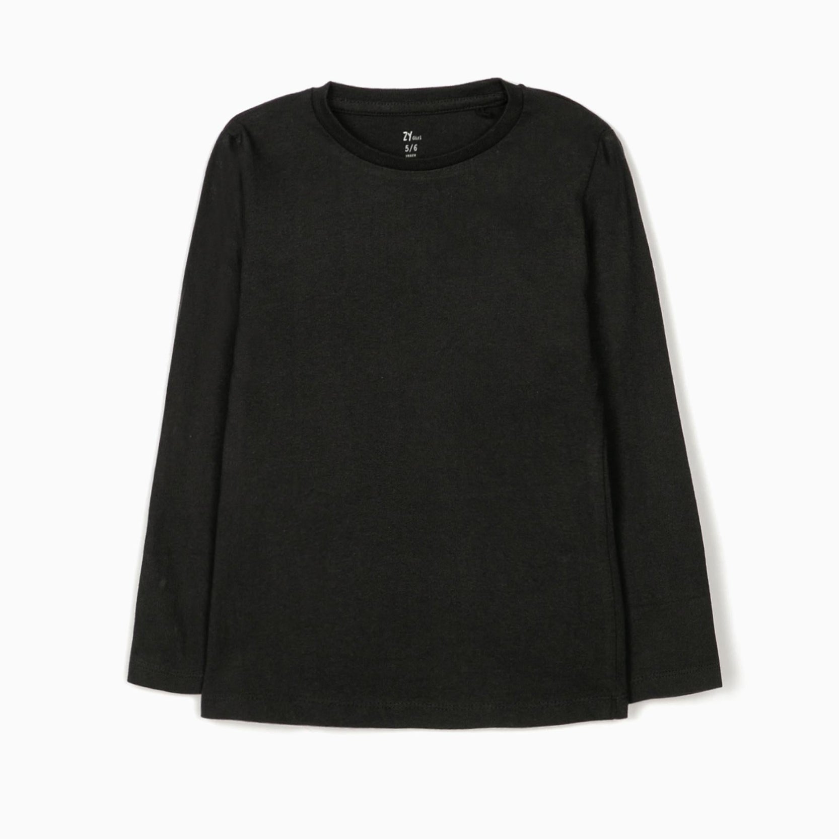 2 Long Sleeve Top for Girls, Black/Grey