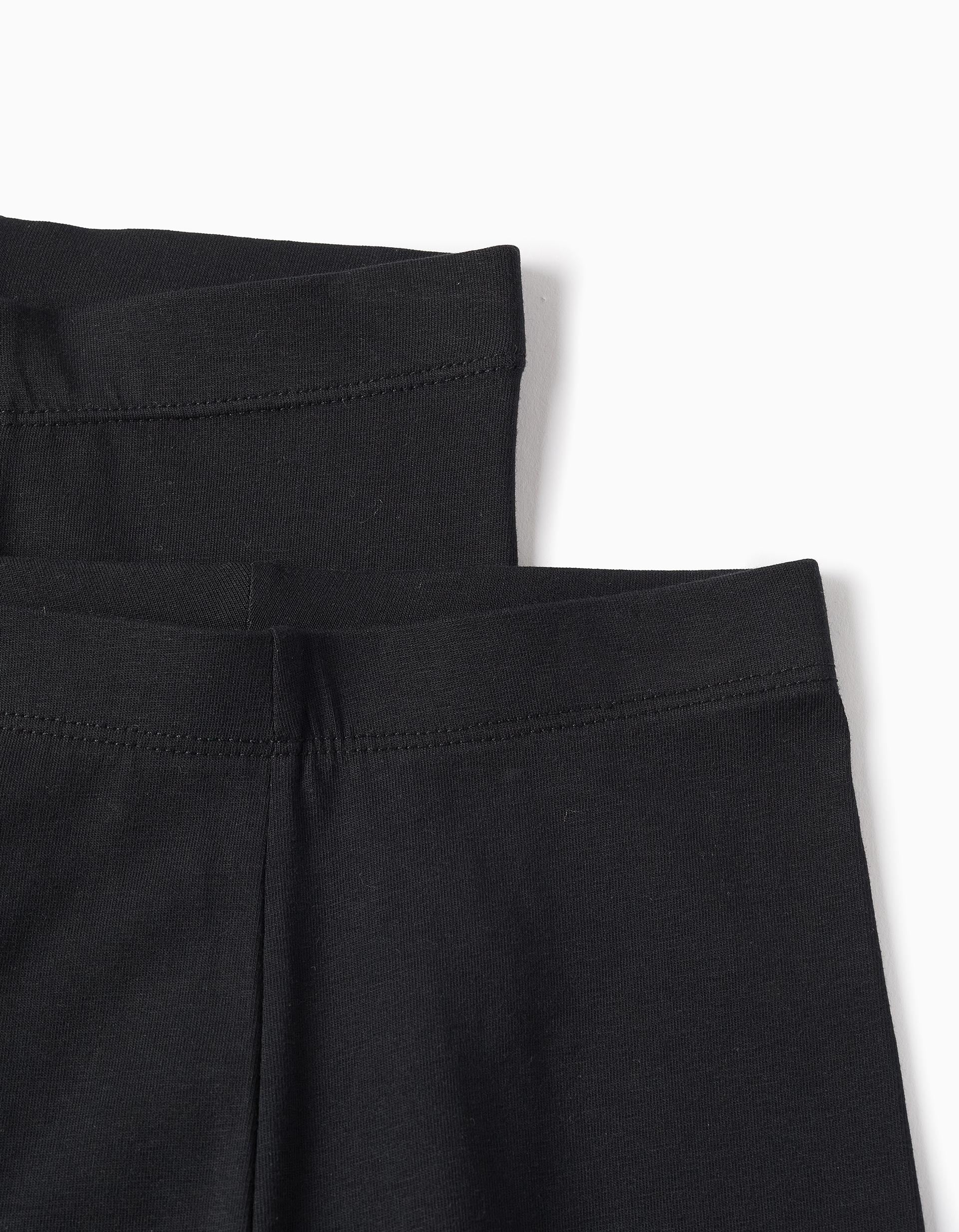 Pack of 2 Leggings for Girls, Black