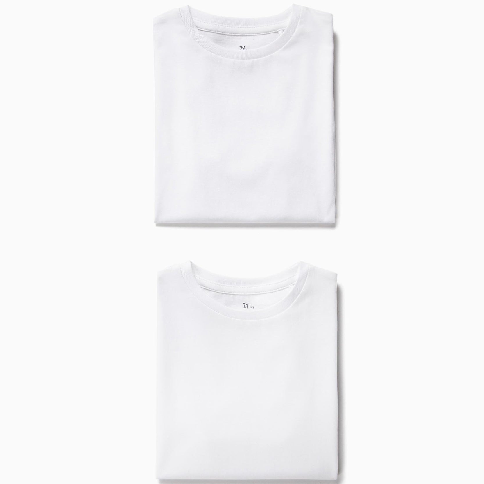 2 Plain T-Shirts for Boys, White
