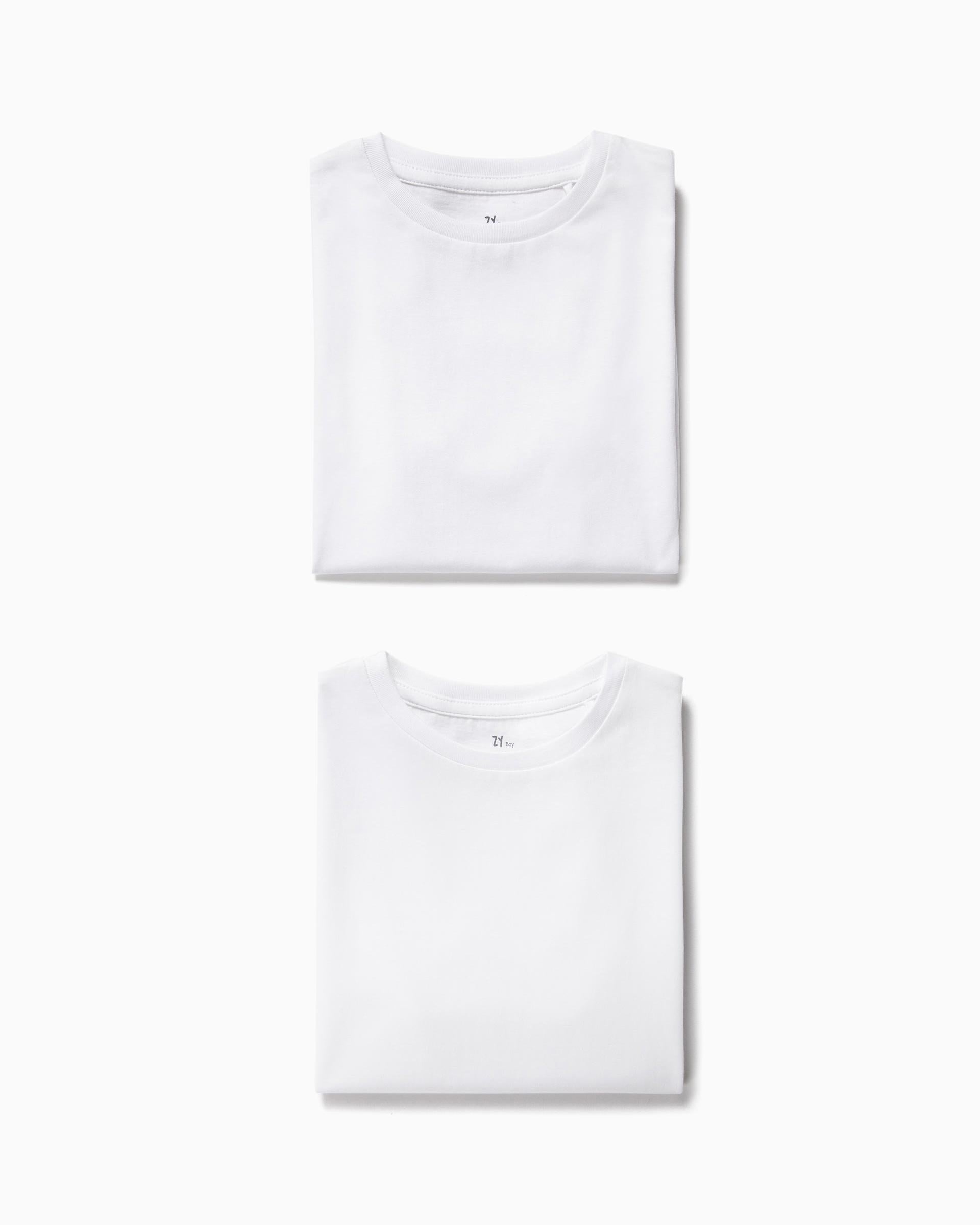2 Plain T-Shirts for Boys, White