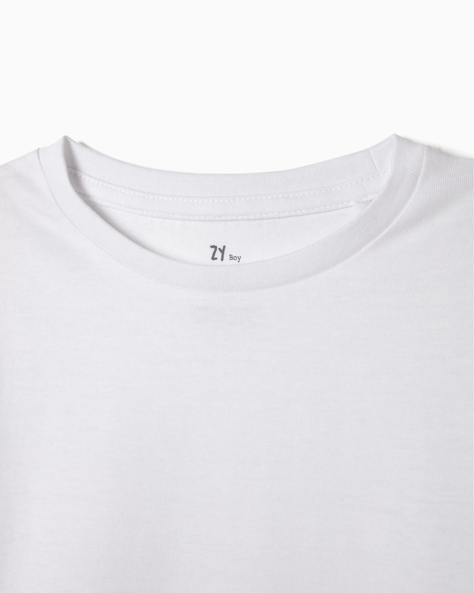 2 Plain T-Shirts for Boys, White