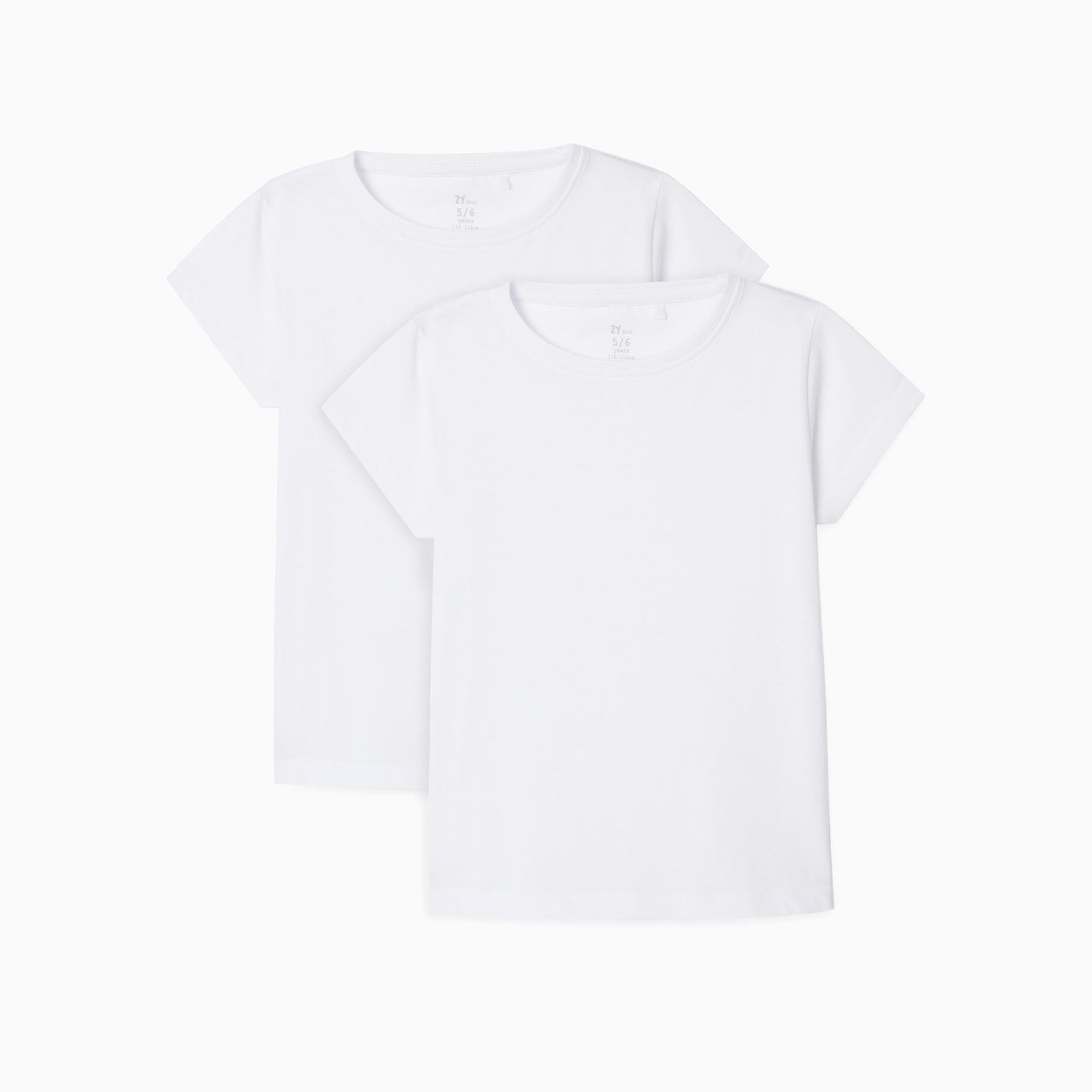 2 Plain T-Shirts for Girls, White
