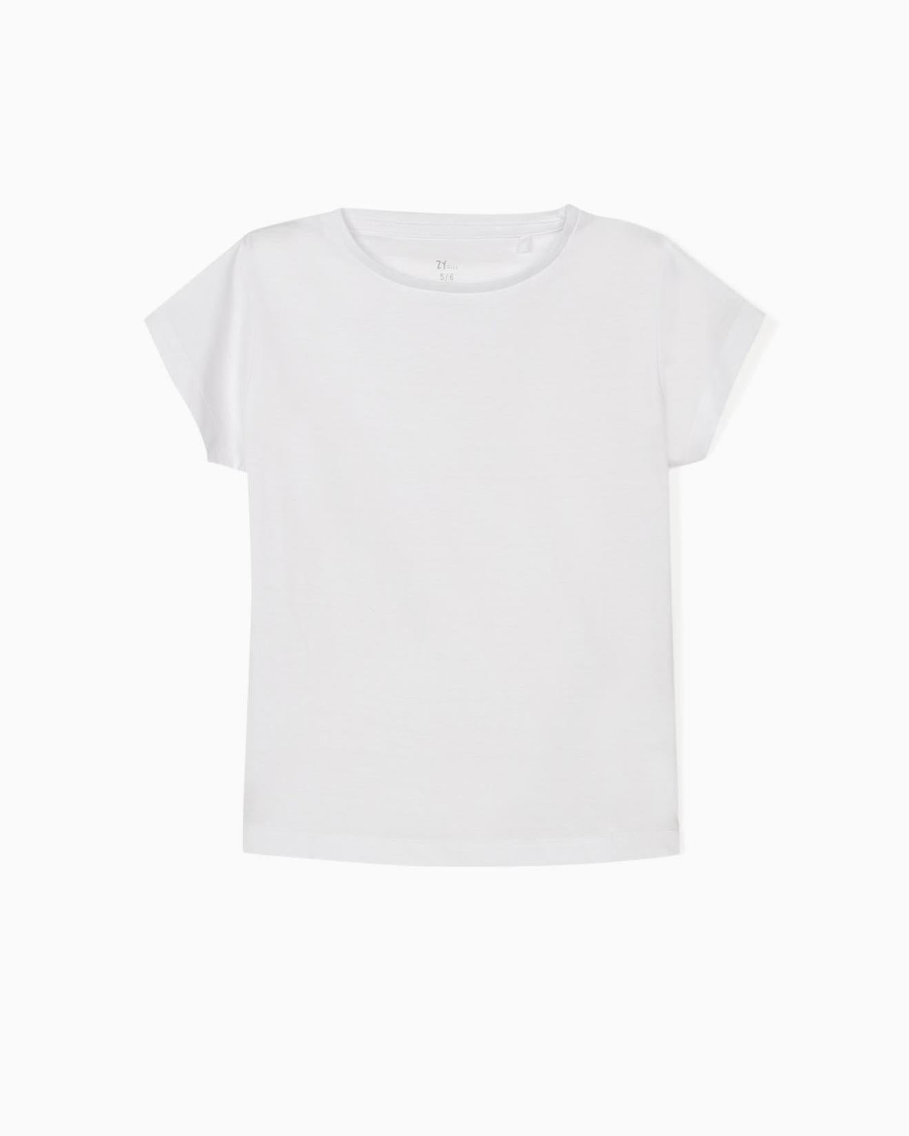2 Plain T-Shirts for Girls, White