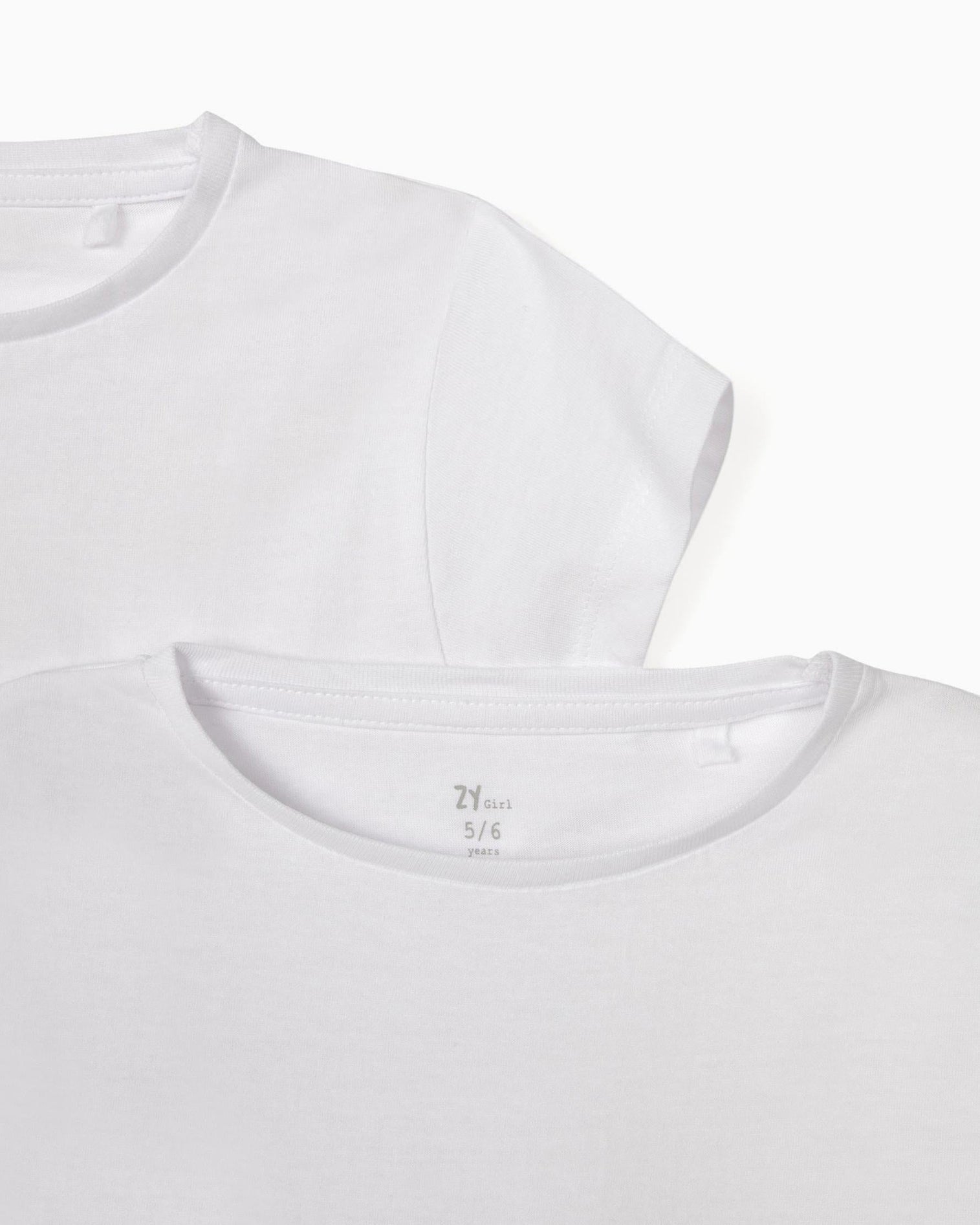 2 Plain T-Shirts for Girls, White